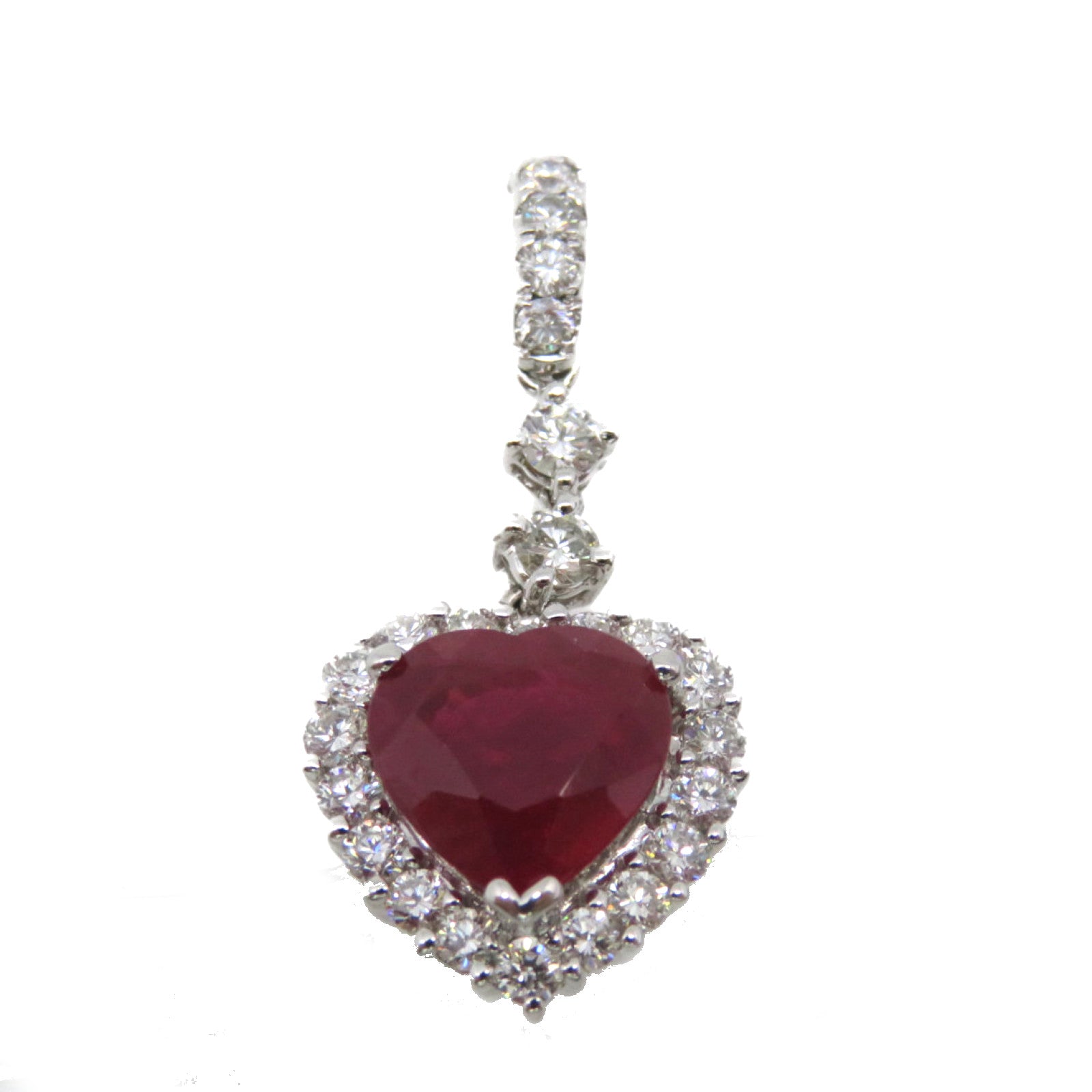 JEWELRY 18K白金/紅寶石/鑽石Ruby Pendant Top吊墜頭扣