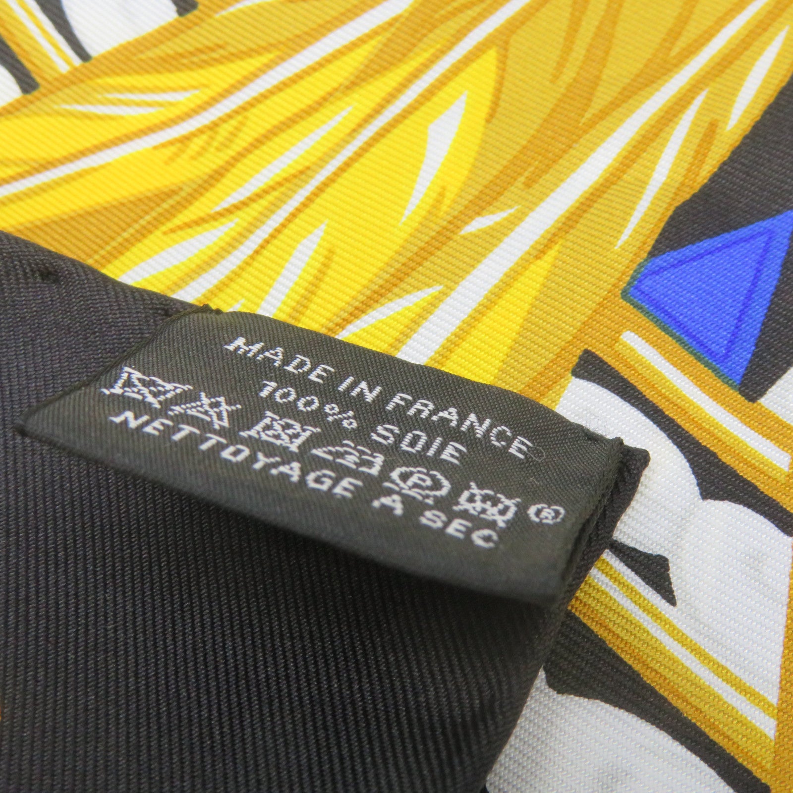 HERMES Silk Scarf 90cmx90cm Silk Scarf Black/Blue/Color