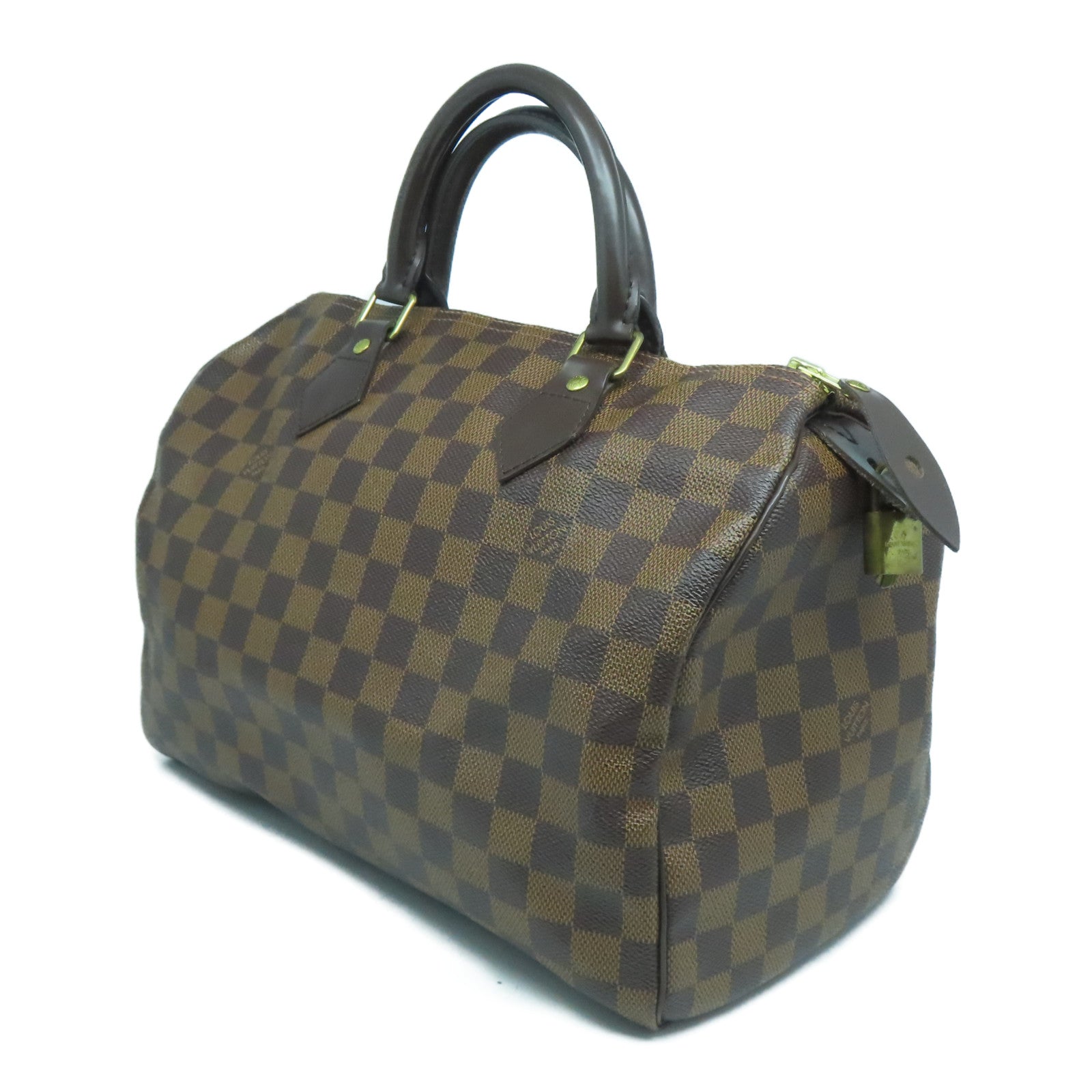 LOUIS VUITTON Damier Ebene Speedy 30金扣手挽袋啡色