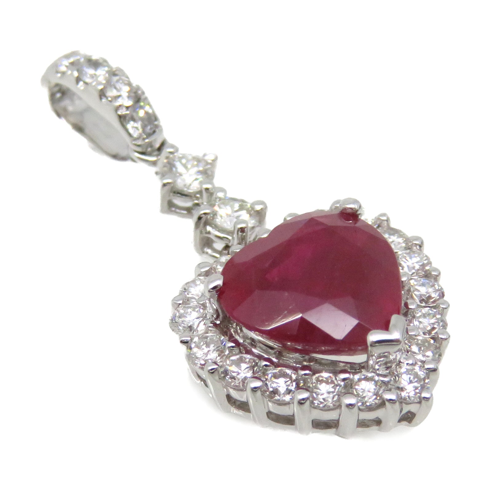 JEWELRY 18K白金/紅寶石/鑽石Ruby Pendant Top吊墜頭扣