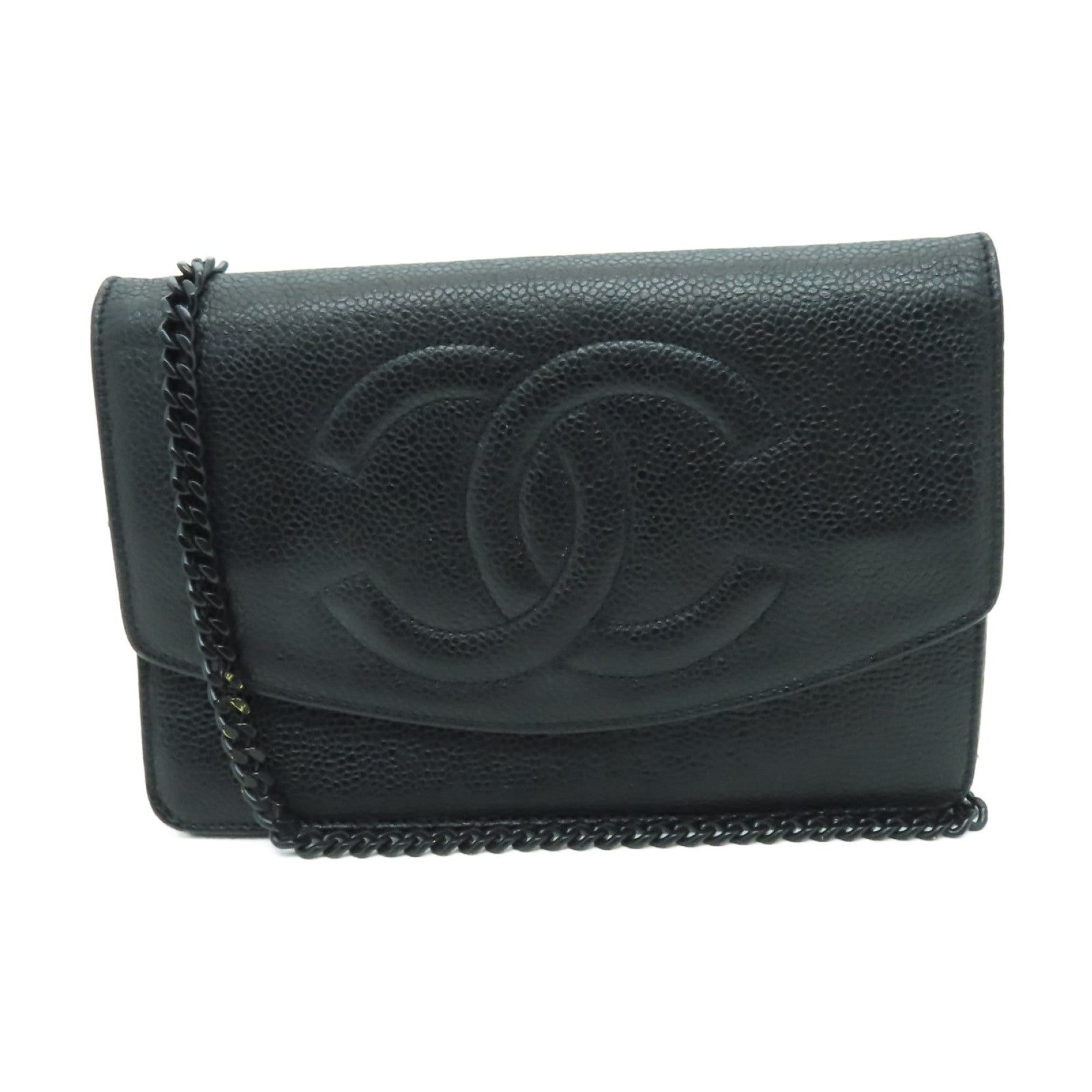 CHANEL 【激減優惠】Caviar皮革WOC Shoulder Bag金扣鏈帶肩背袋黒色