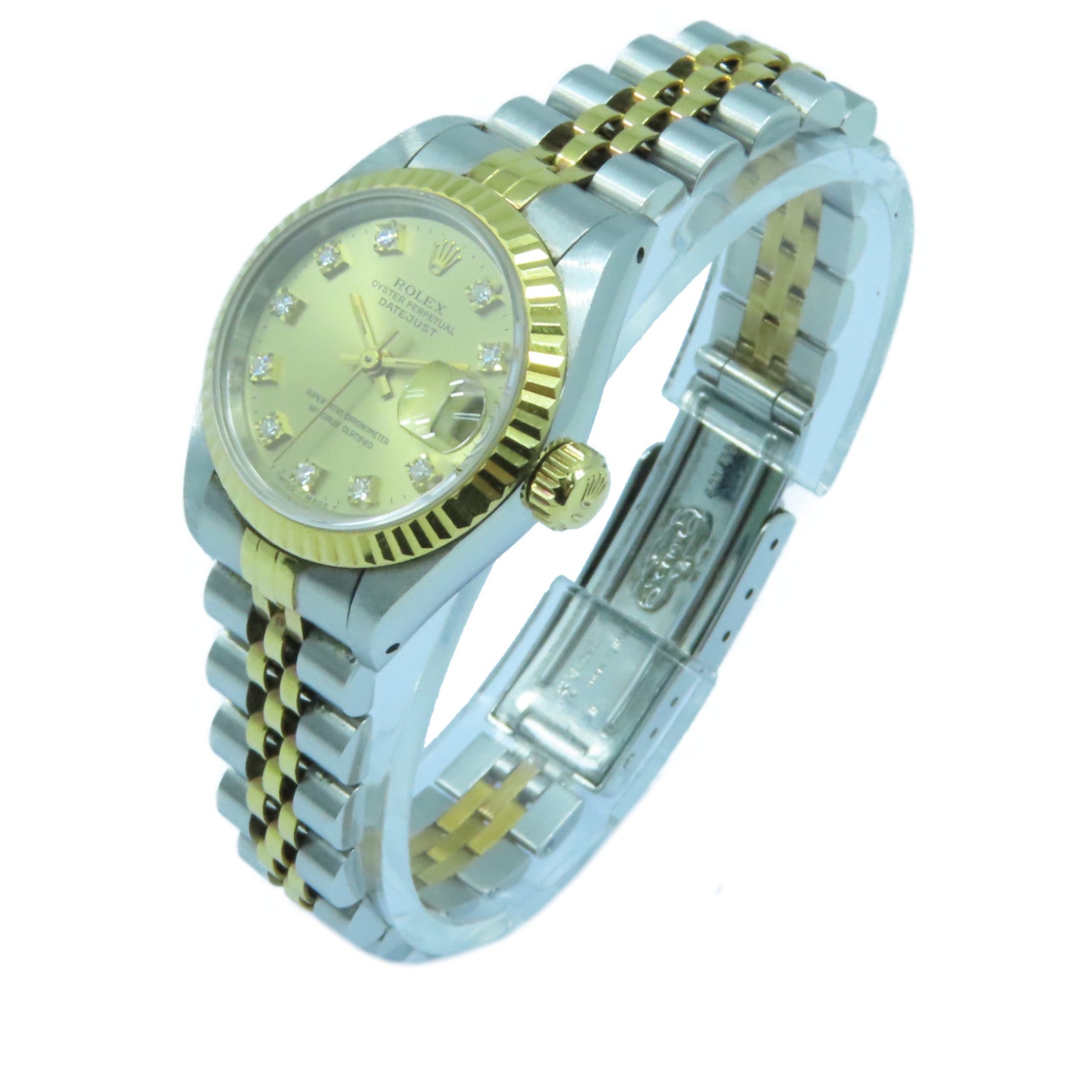 ROLEX 18K黃金Datejust不鏽鋼手錶自動機芯金色