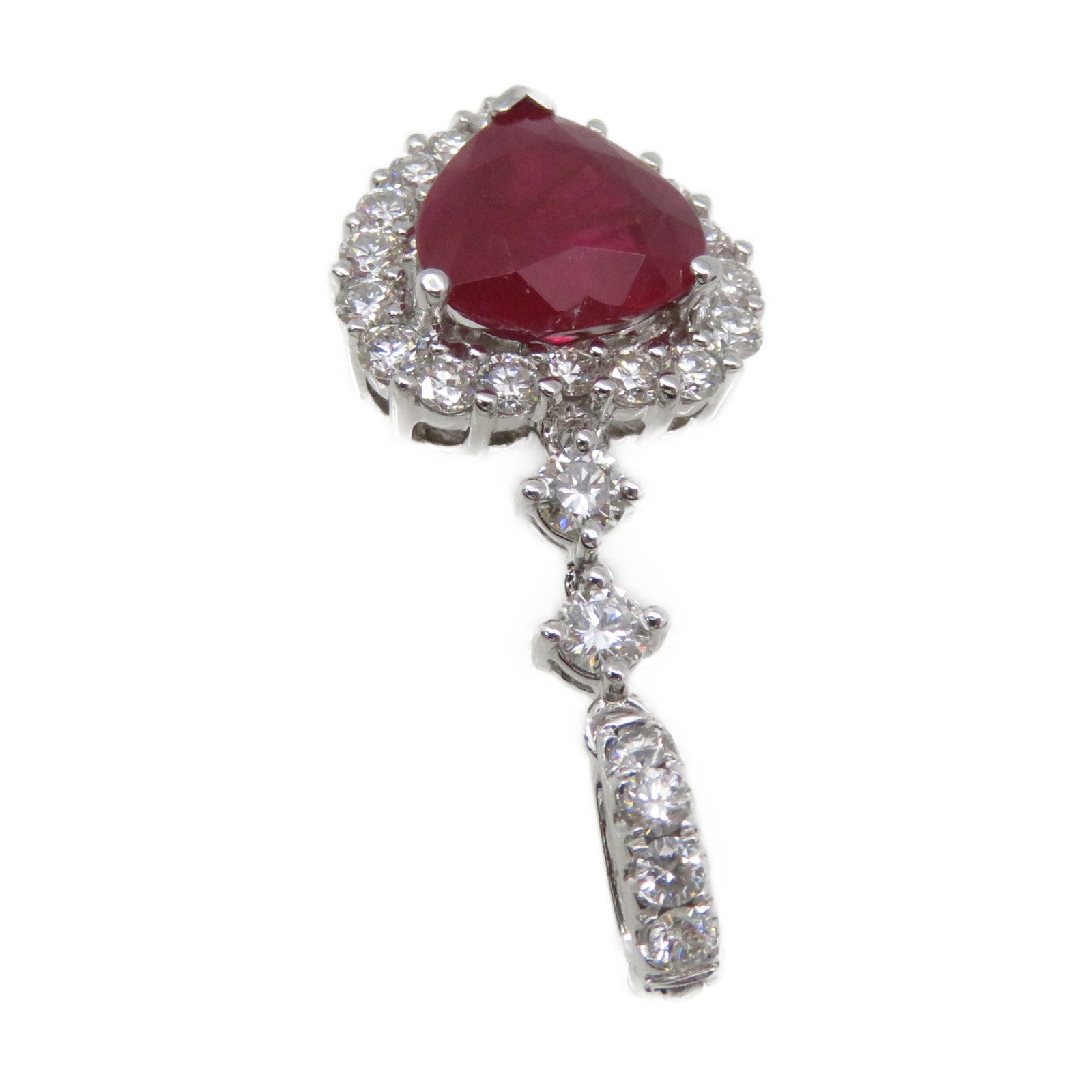 JEWELRY 18K白金/紅寶石/鑽石Ruby Pendant Top吊墜頭扣