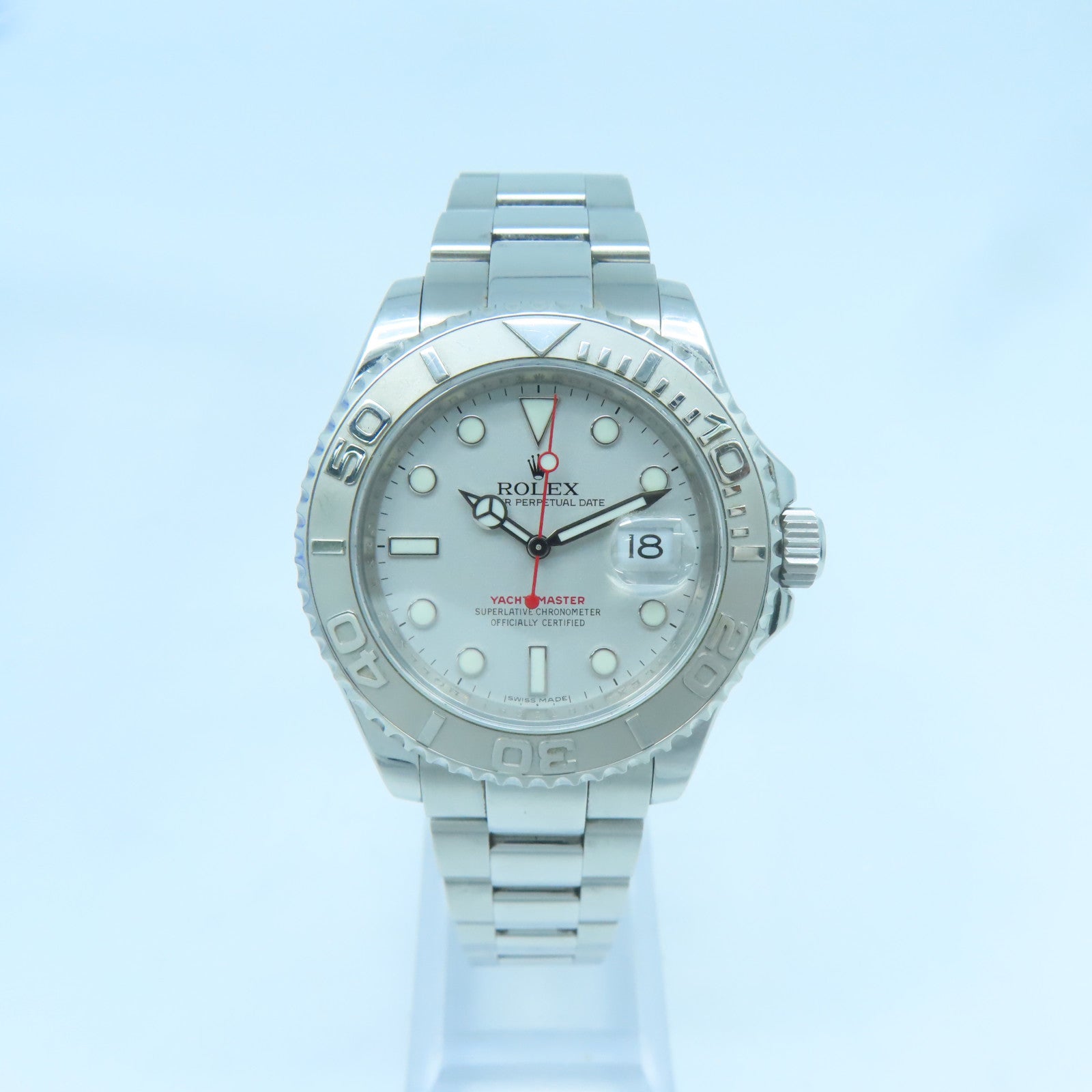 ROLEX Yacht Master不鏽鋼/鉑金手錶自動機芯銀色