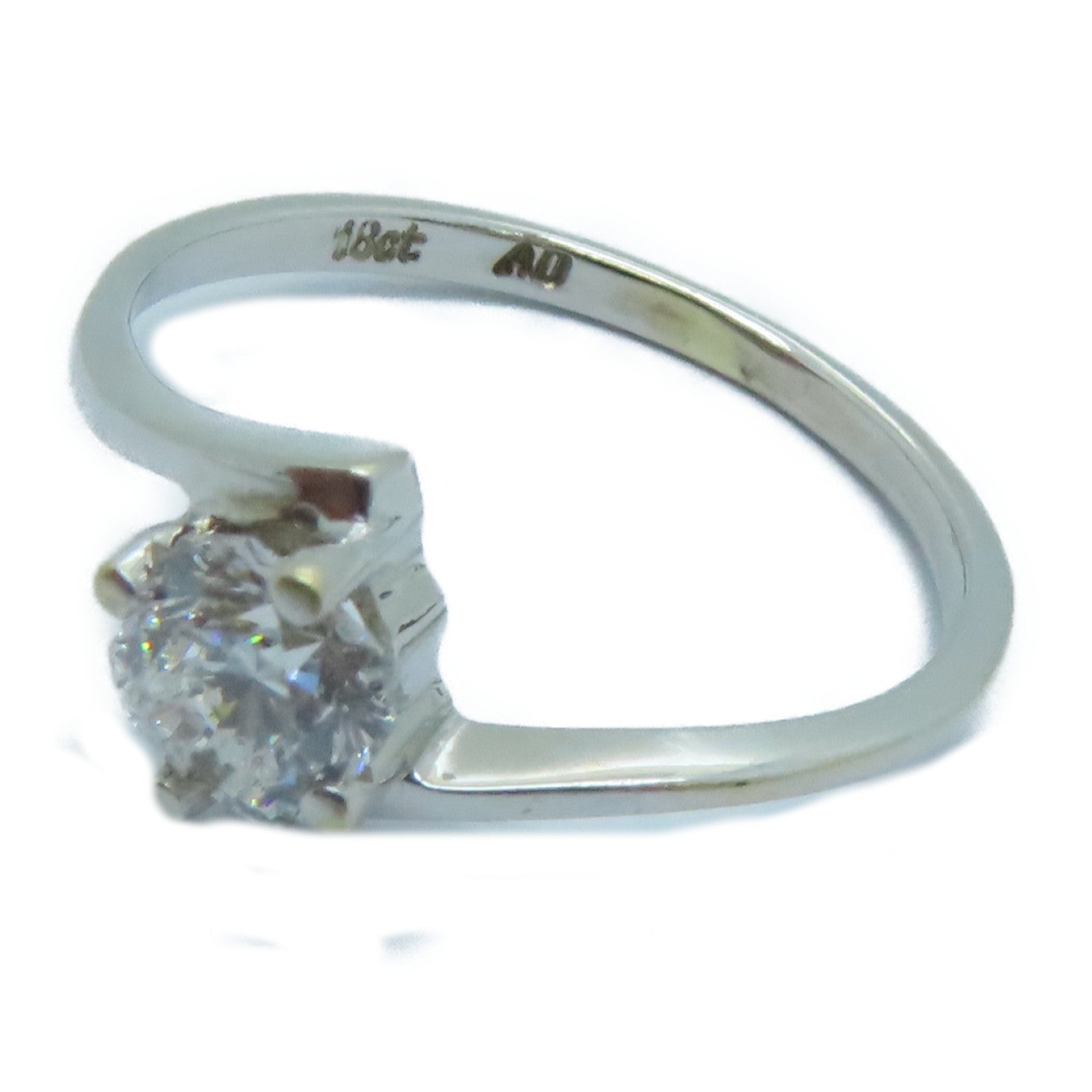 JEWELRY 18K白金Diamond Ring 0.18ct鑽石戒指US#5.25