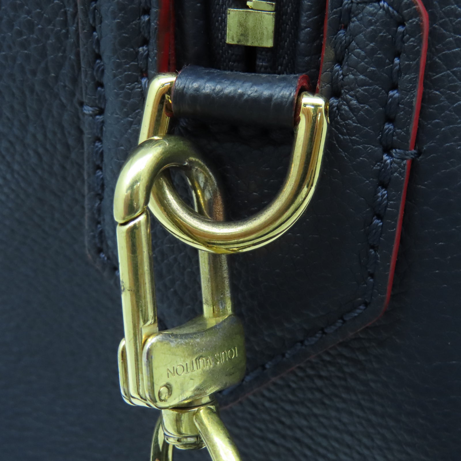 LOUIS VUITTON Monogram Empreient Speedy 25 Bandouliere金扣手挽袋藍色