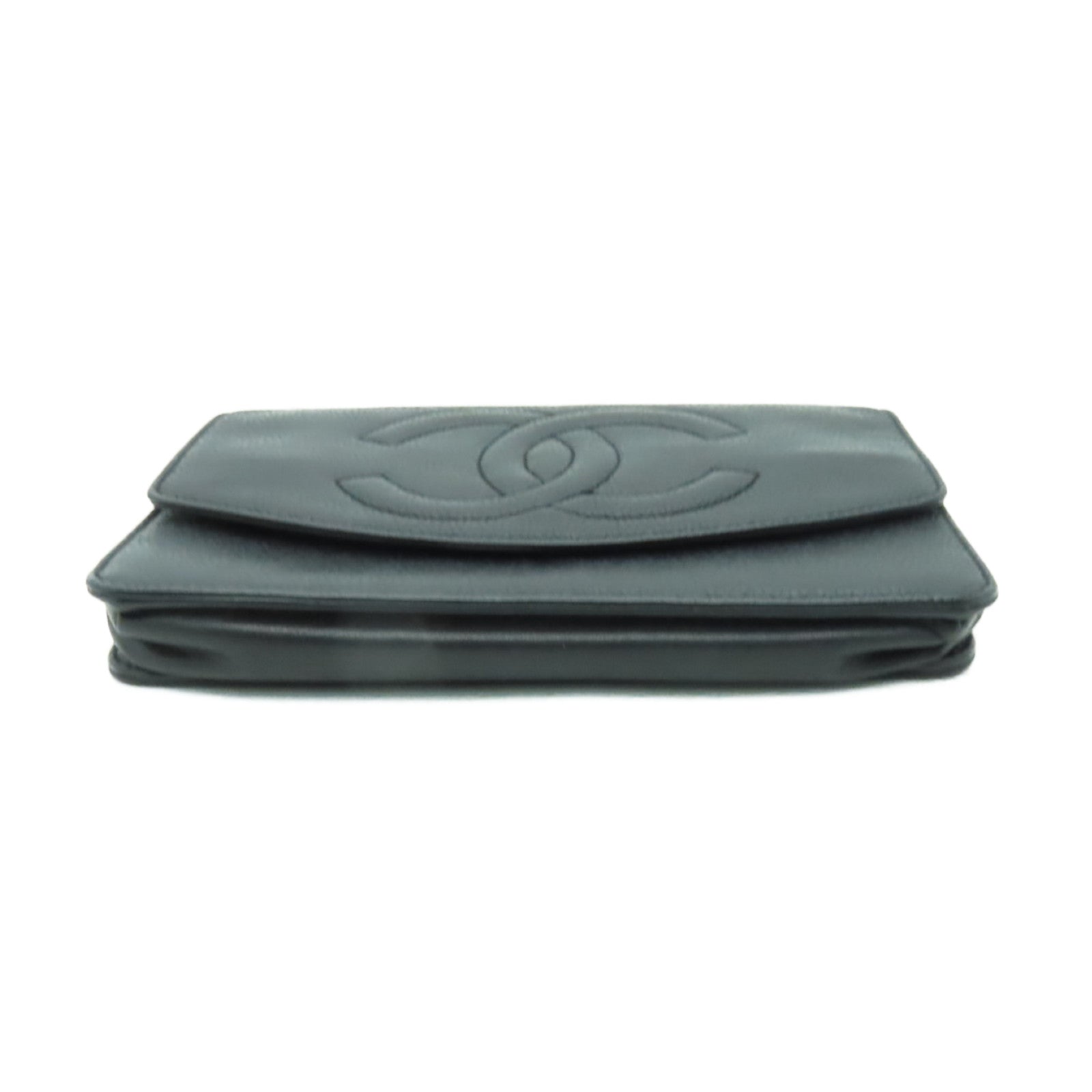 CHANEL 【激減優惠】Caviar皮革WOC Shoulder Bag金扣鏈帶肩背袋黒色