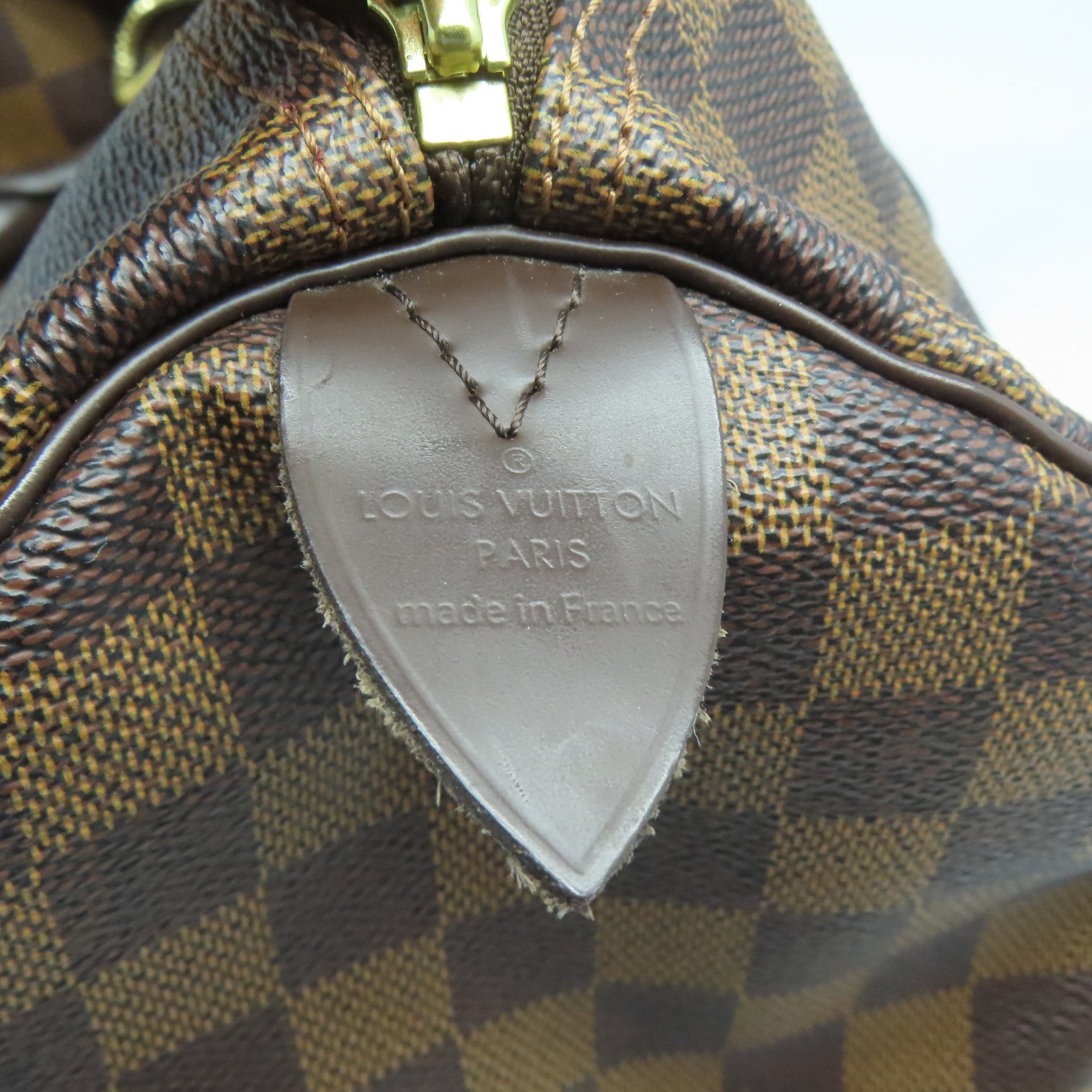 LOUIS VUITTON Damier Ebene Speedy 30金扣手挽袋啡色