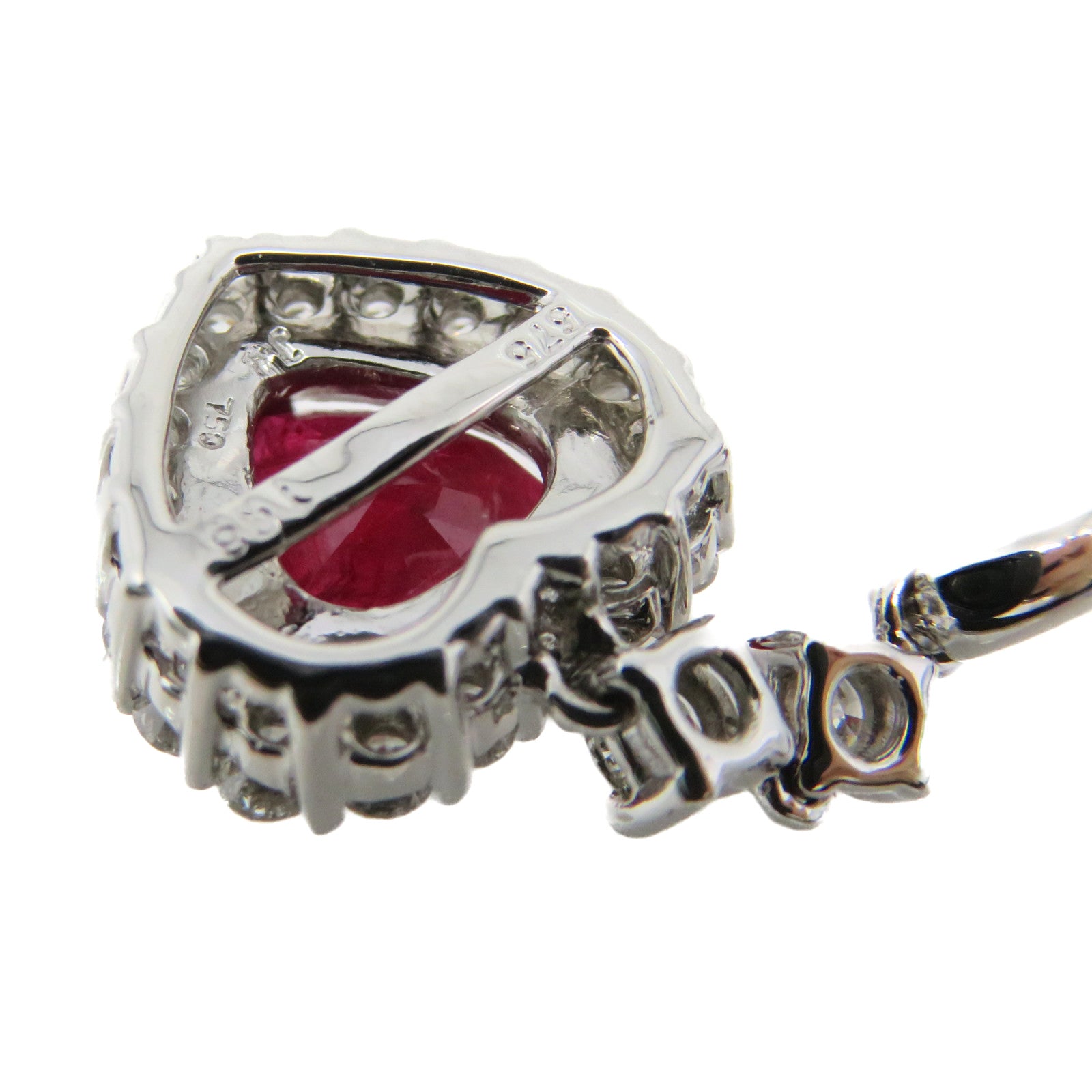 JEWELRY 18K白金/紅寶石/鑽石Ruby Pendant Top吊墜頭扣