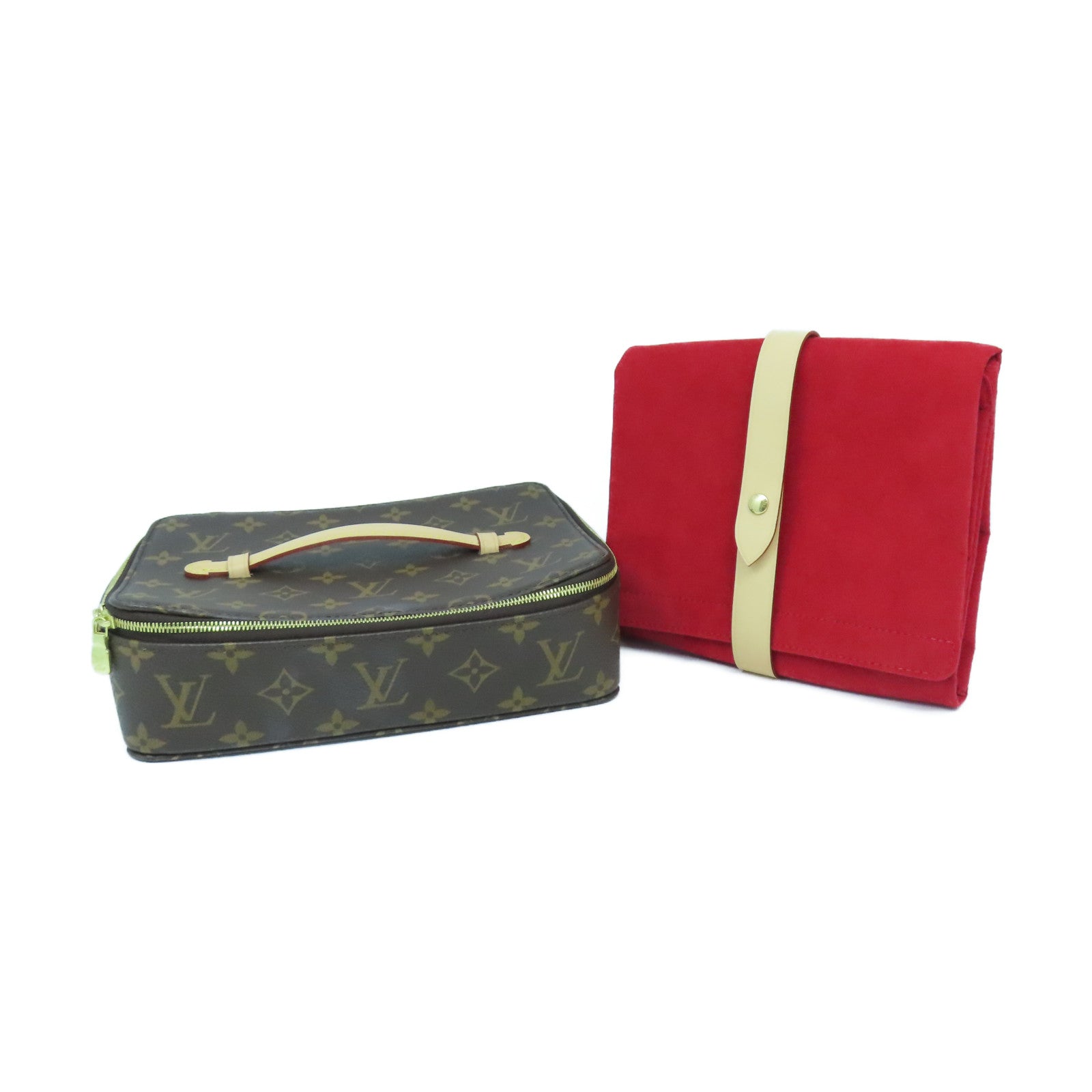 LOUIS VUITTON Monogram Nice Jewelry Case金扣首飾袋啡色