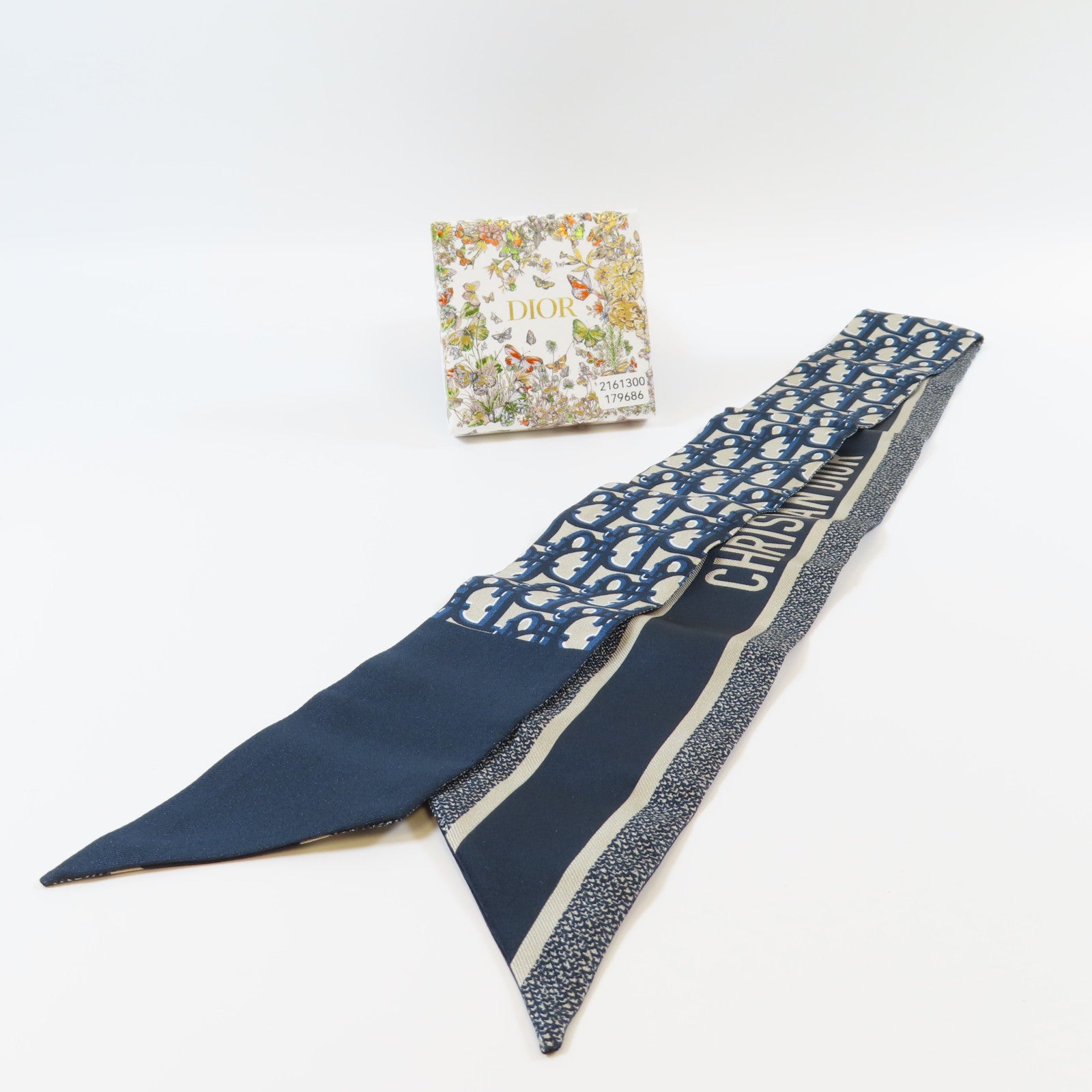 Dior 絲質Scarf圍巾藍色/米色