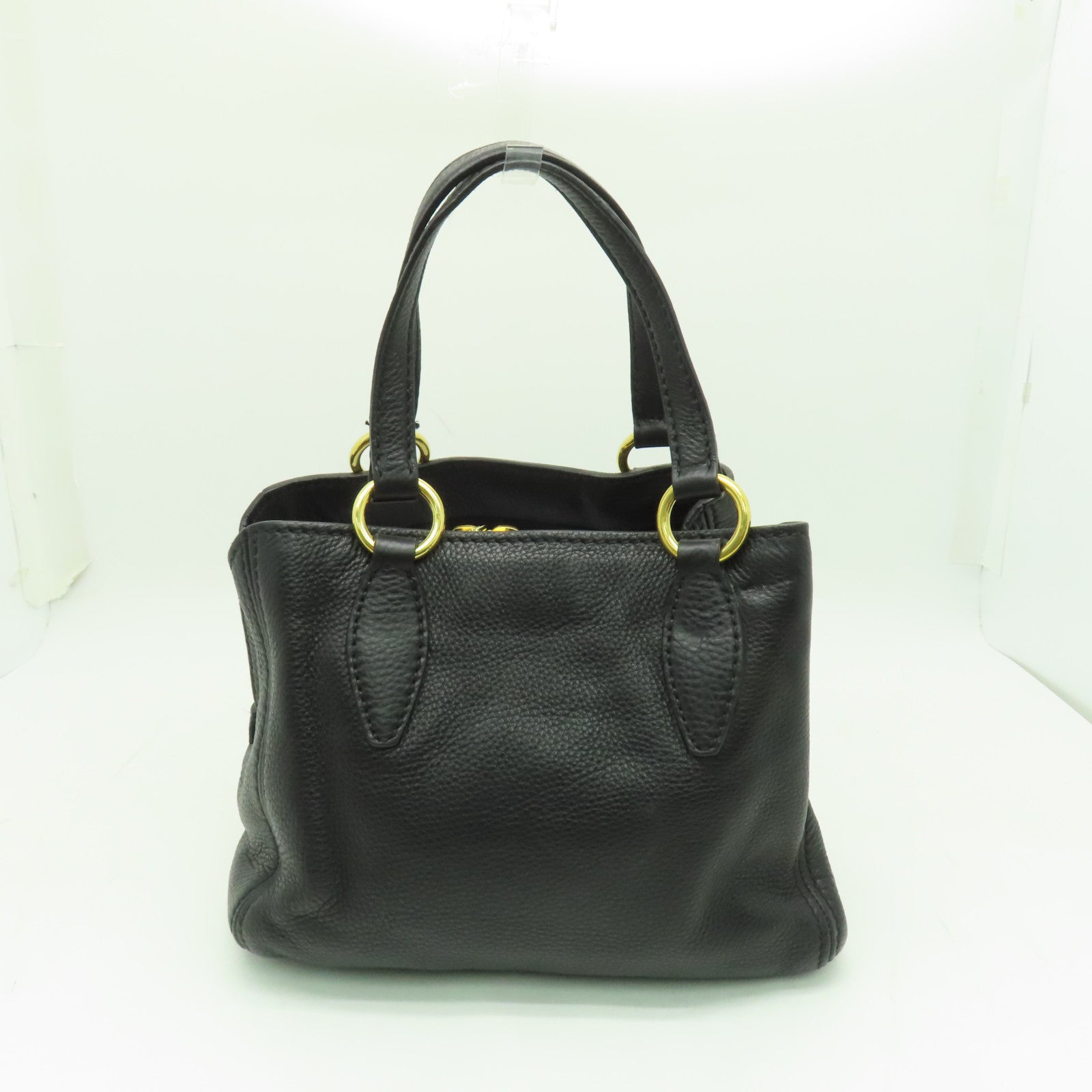 Miu Miu 牛皮皮革2way Shoulder Bag金扣手挽袋黑色