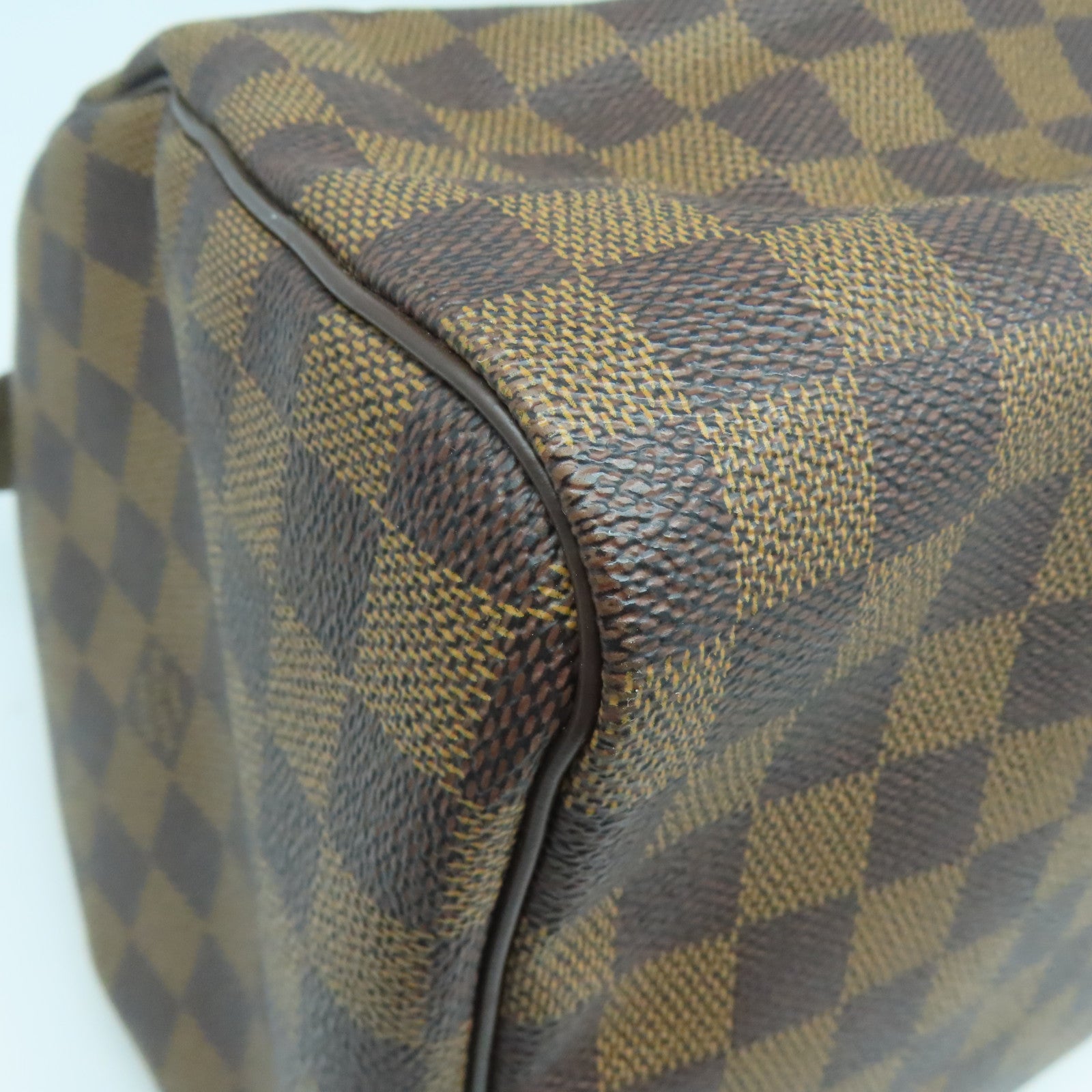 LOUIS VUITTON Damier Ebene Speedy 30金扣手挽袋啡色