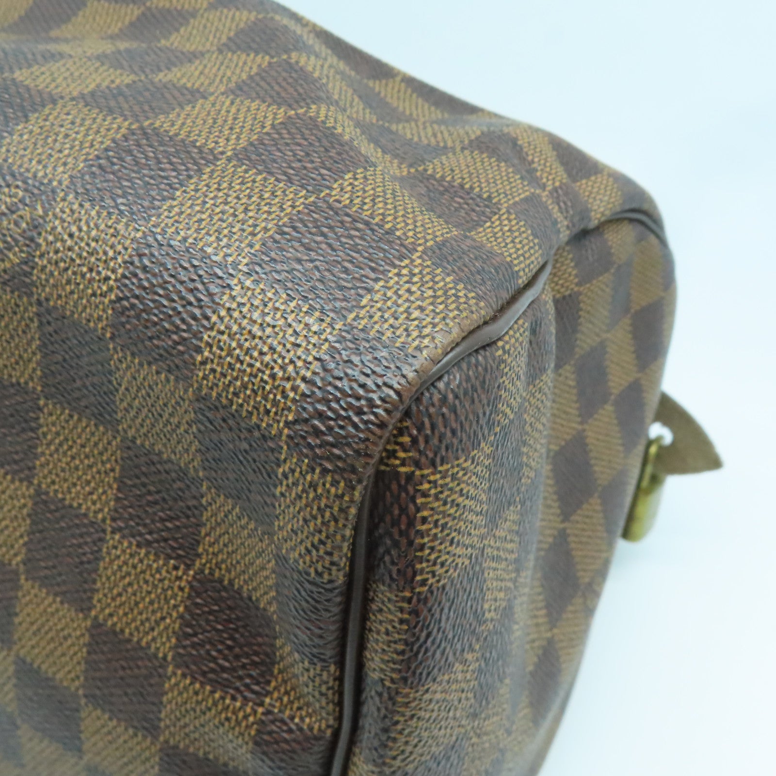 LOUIS VUITTON Damier Ebene Speedy 30金扣手挽袋啡色