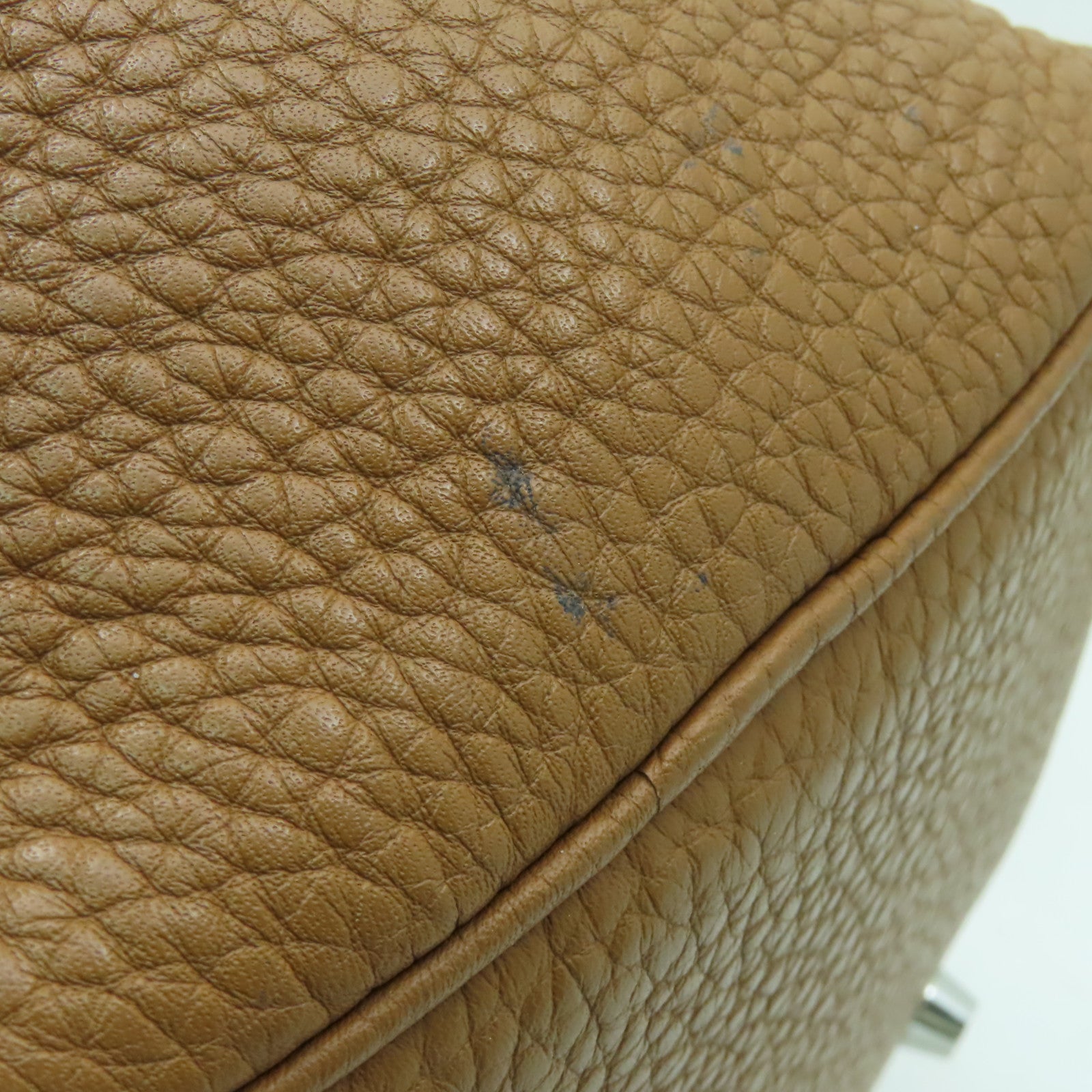 HERMES Clemence皮革Picotin PM銀扣手挽袋啡色