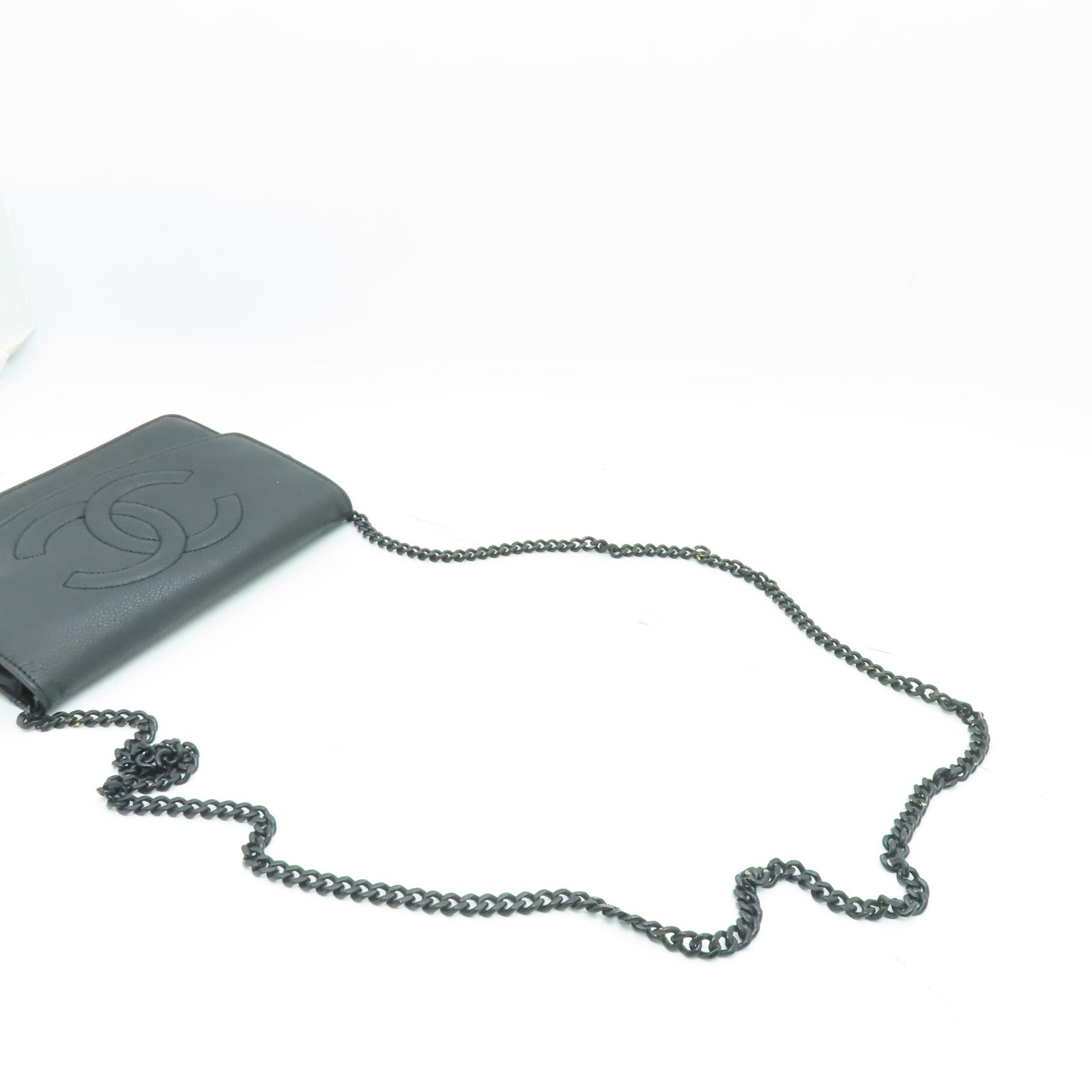 CHANEL 【激減優惠】Caviar皮革WOC Shoulder Bag金扣鏈帶肩背袋黒色
