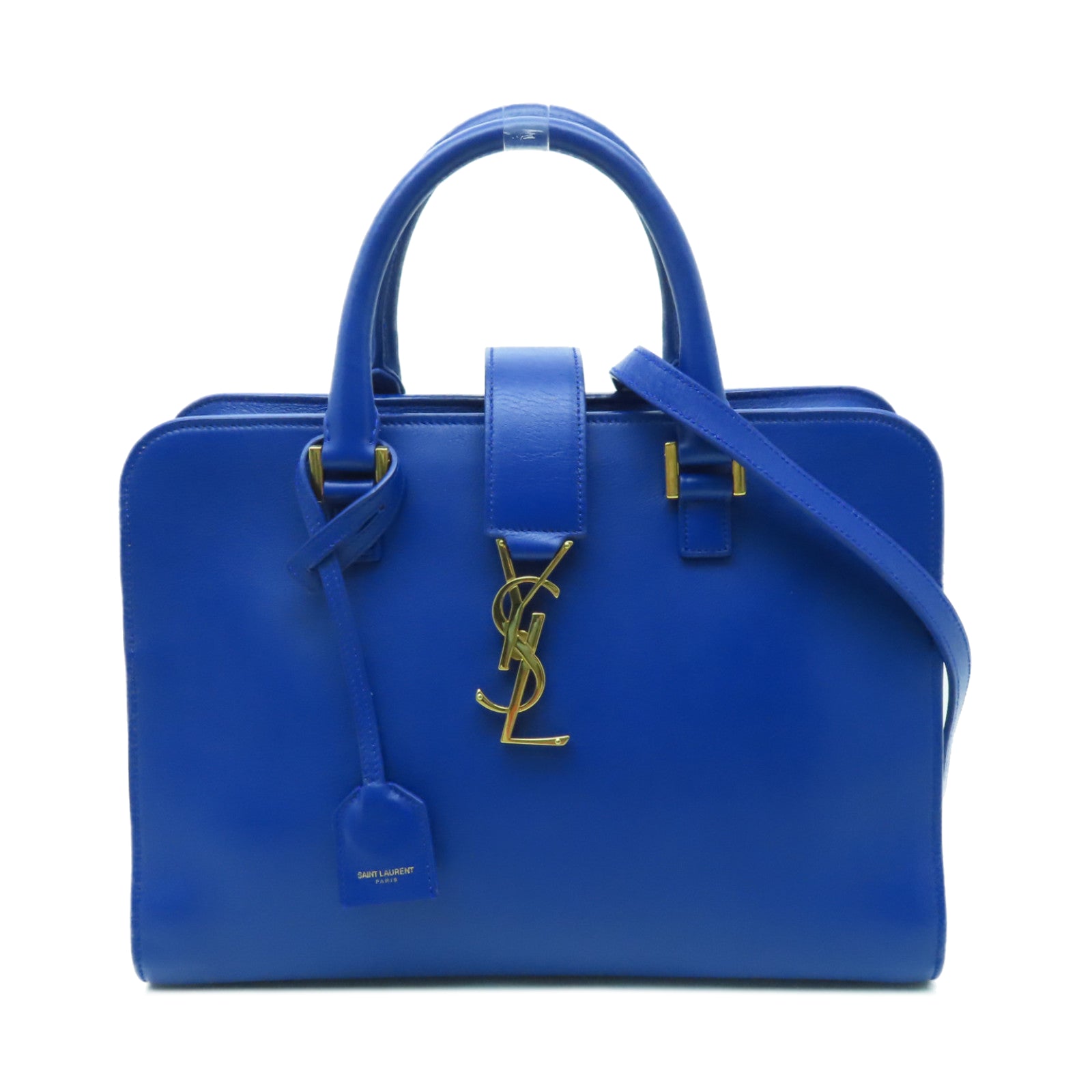 SAINT LAURENT 【激減優惠】牛皮皮革2 Way Shoulder Bag金扣手挽肩背兩用袋藍色