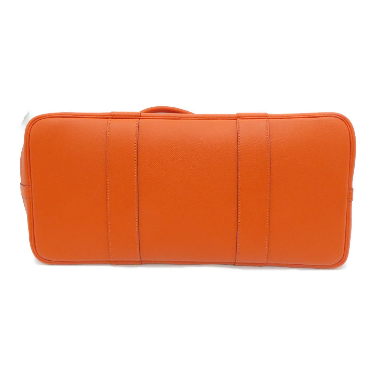 HERMES Epsom Leather GardenParty PM Silver Button Handle Bag
