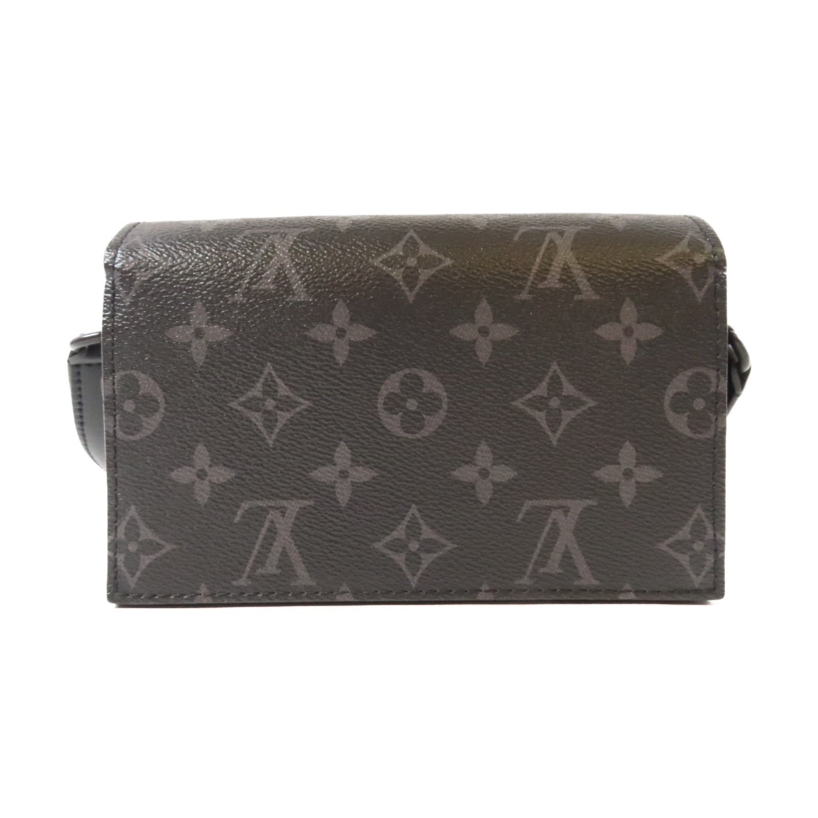 LOUIS VUITTON Monogram Eclipse Steamer Wearable Wallet黑扣肩背袋黑色