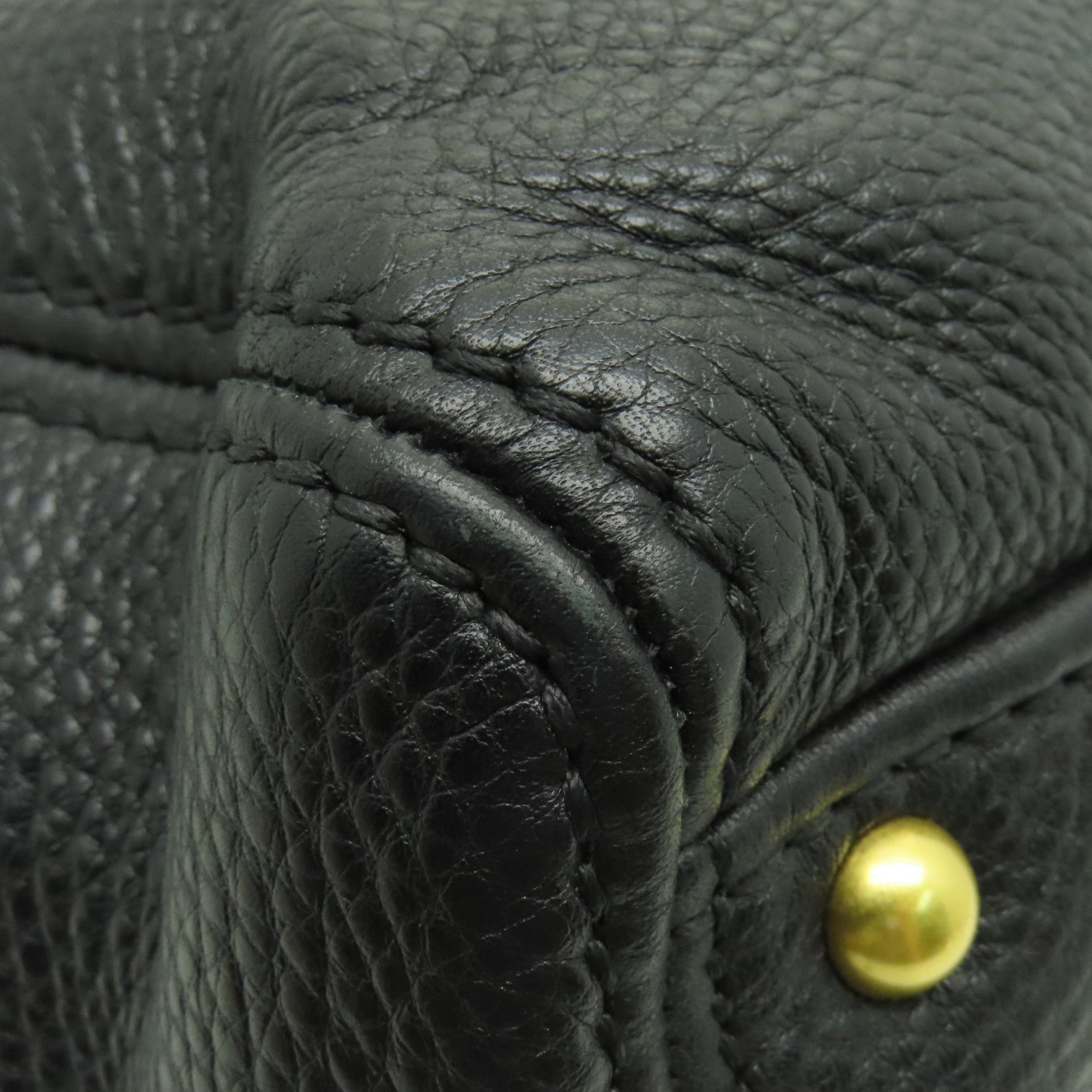 Miu Miu 牛皮皮革2way Shoulder Bag金扣手挽袋黑色