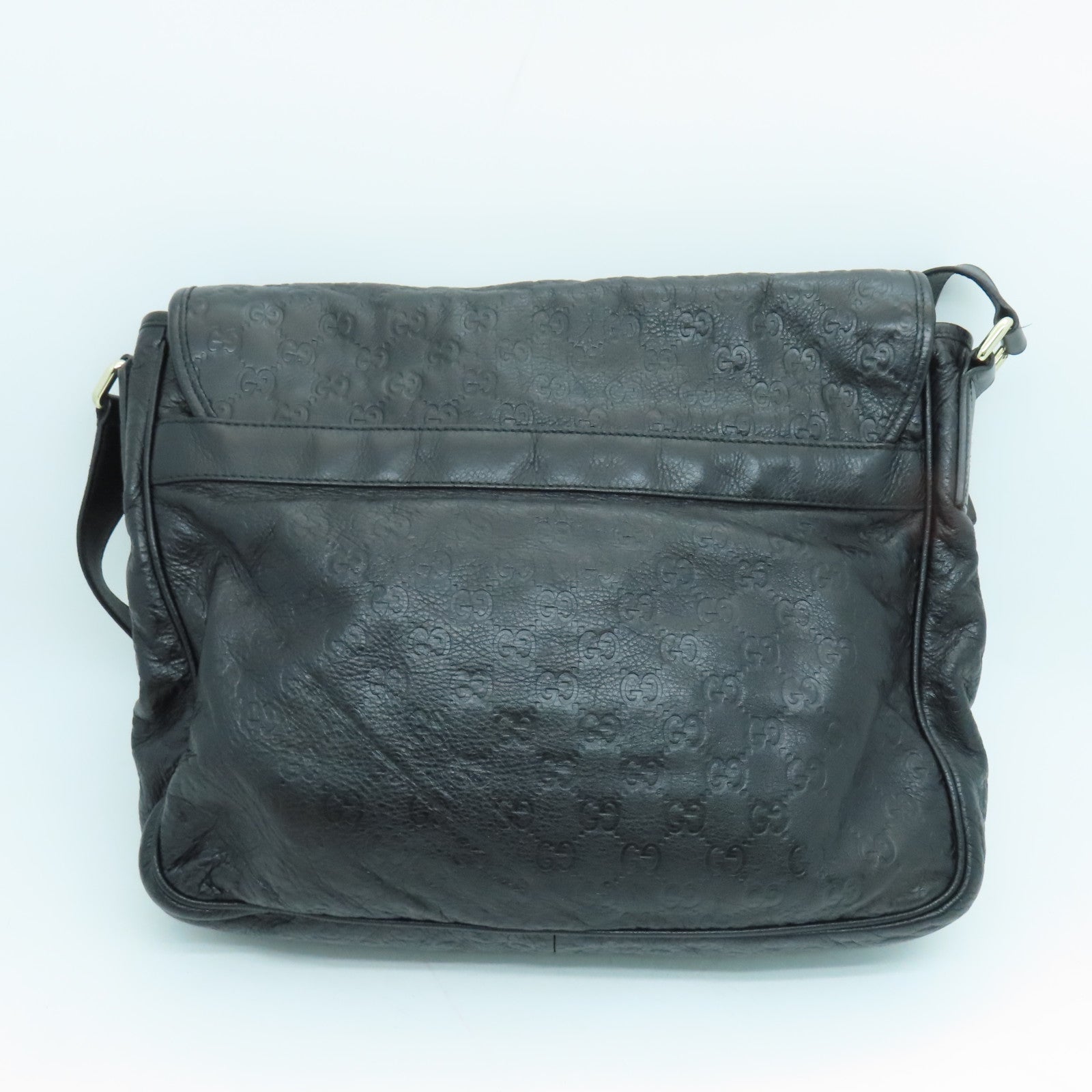 GUCCI 牛皮皮革Shoulder Bag肩背袋银扣黑色