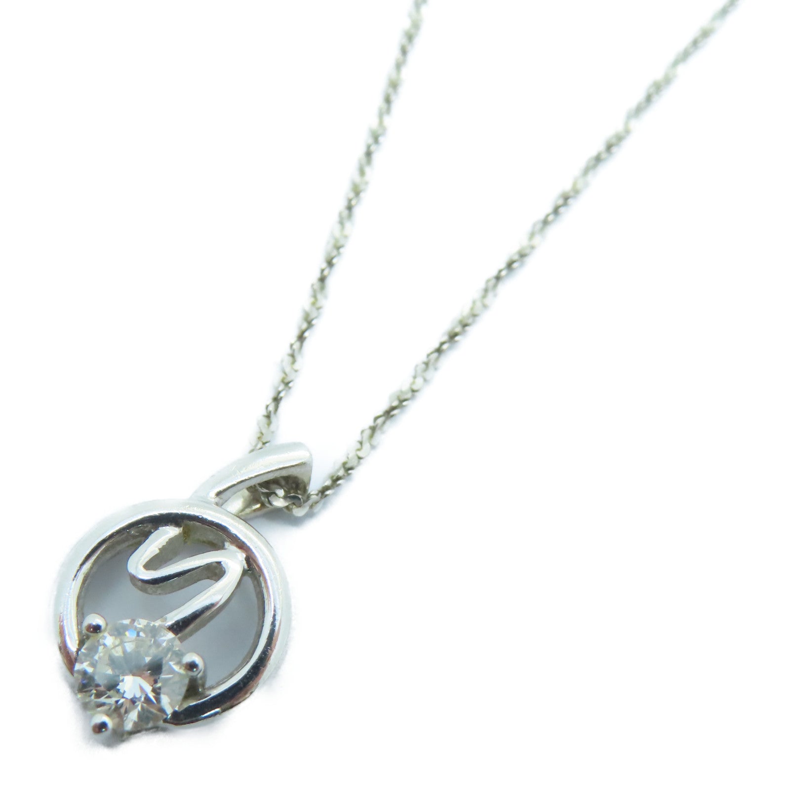 JEWELRY 【激減優惠】18K白金Diamond Necklace 0.28ct鑽石頸錬