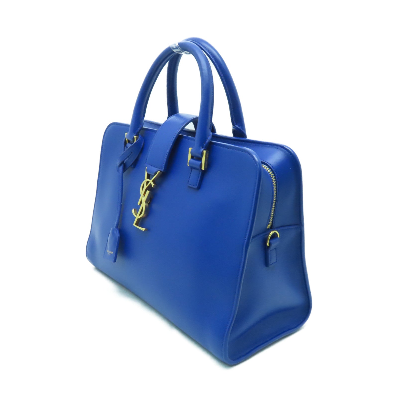 SAINT LAURENT 【激減優惠】牛皮皮革2 Way Shoulder Bag金扣手挽肩背兩用袋藍色