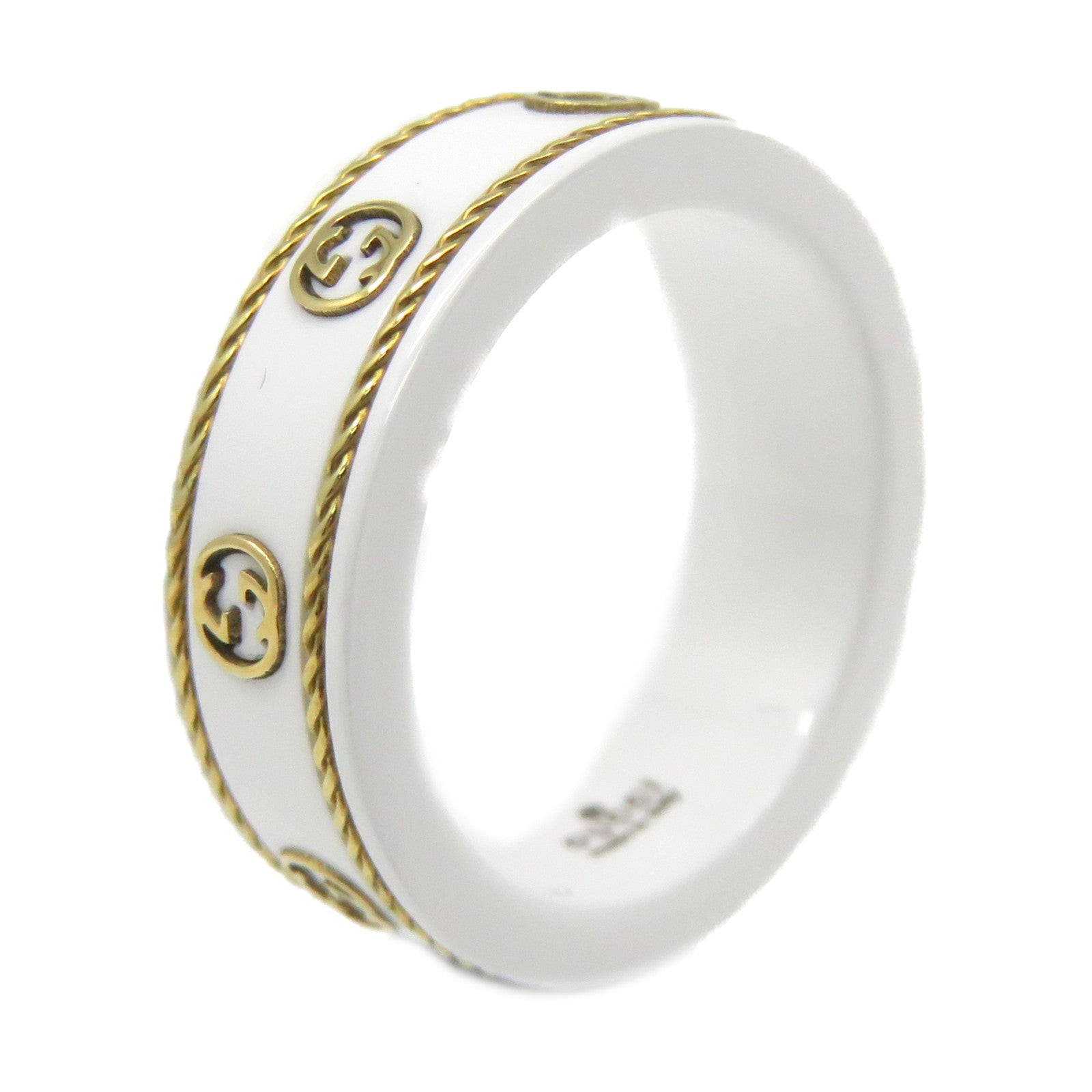 GUCCI 【激減優惠】18K黃金/金屬Interlocking G Ring戒指#13