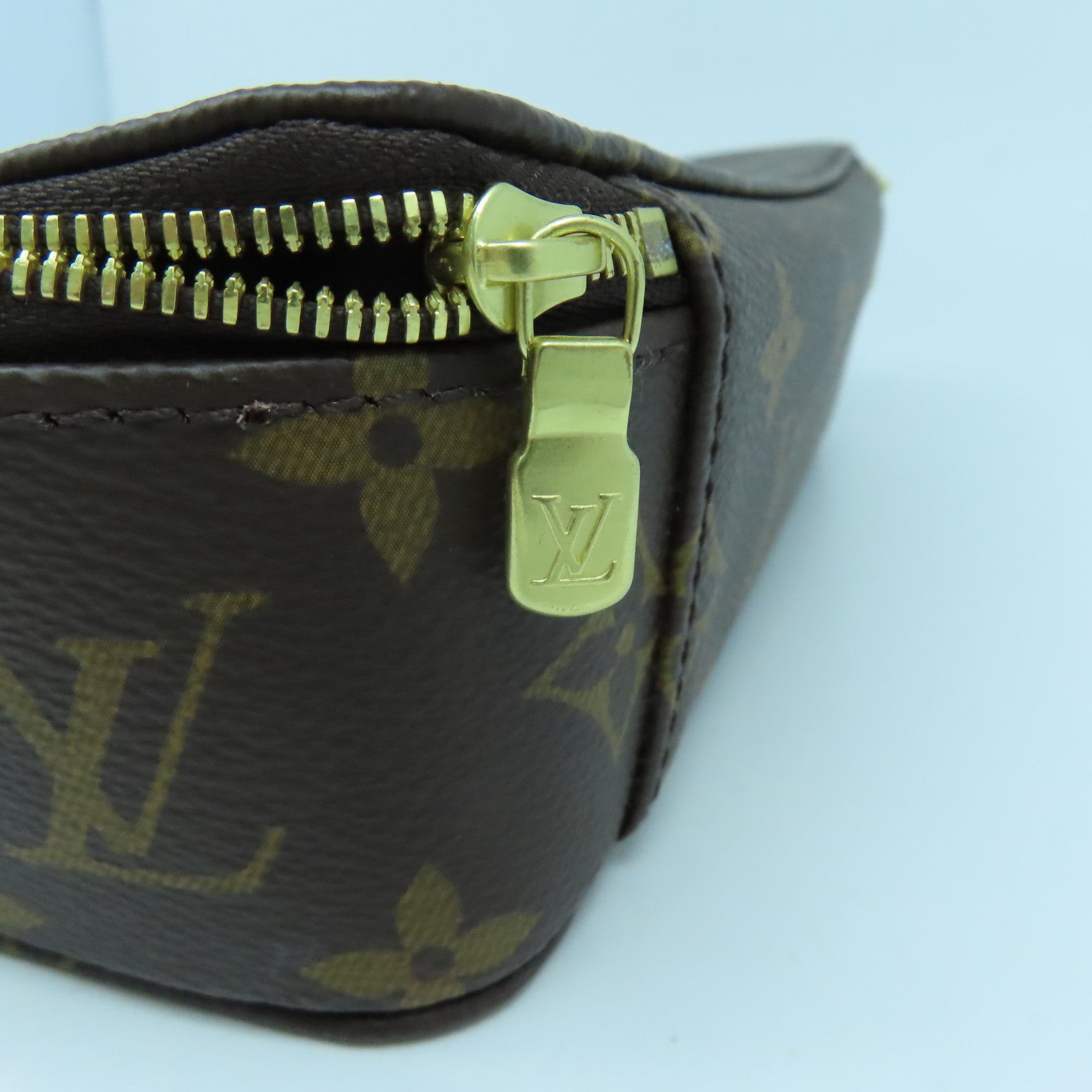 LOUIS VUITTON Monogram Nice Jewelry Case金扣首飾袋啡色