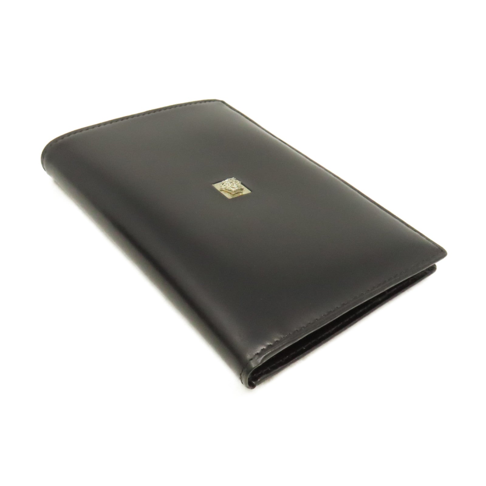 VERSACE 牛皮皮革Wallet短錢包黑色