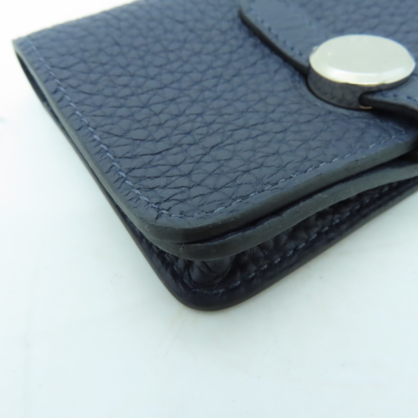 HERMES 【激減優惠】Clemence皮革Dogon Card Case銀扣卡片套