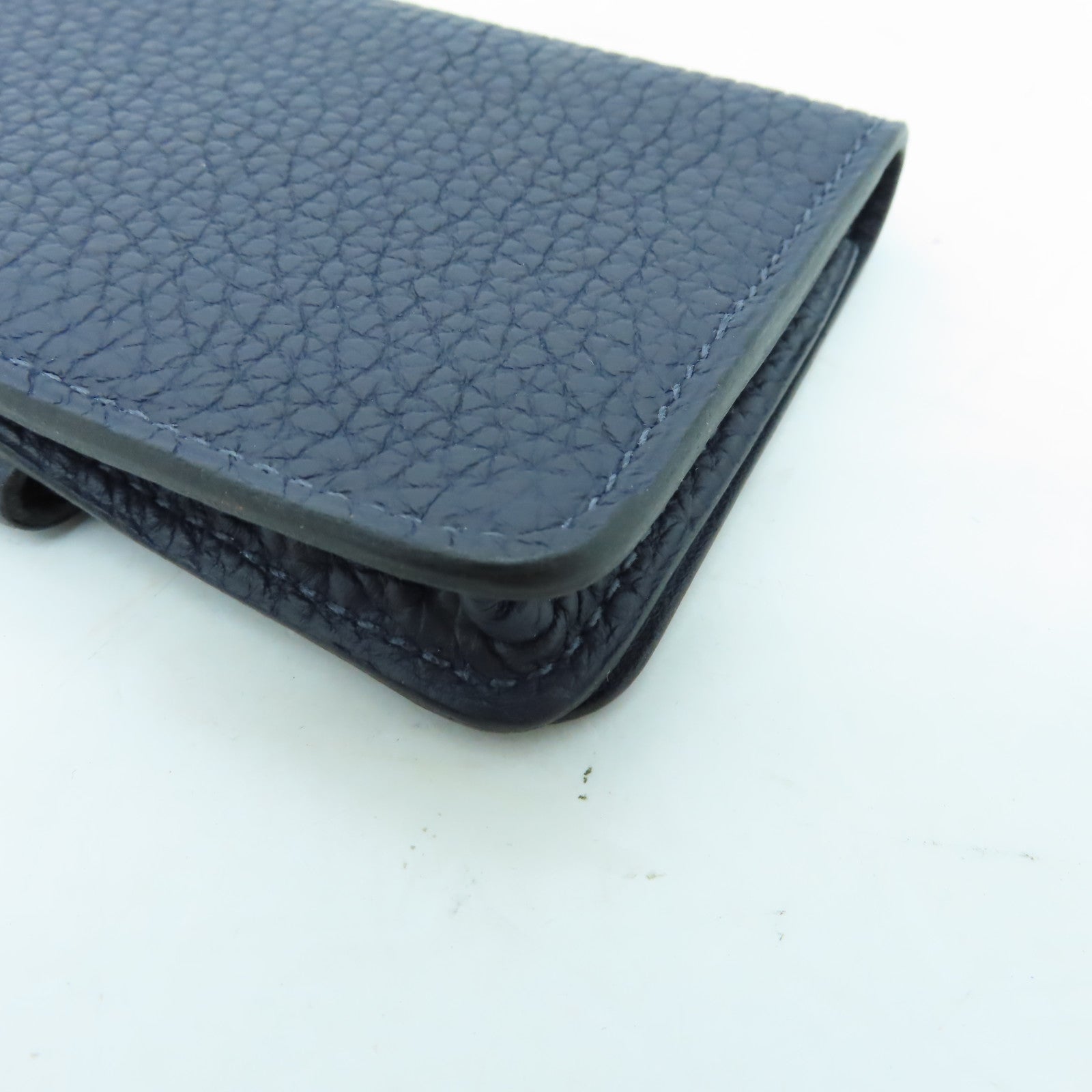 HERMES 【激減優惠】Clemence皮革Dogon Card Case銀扣卡片套