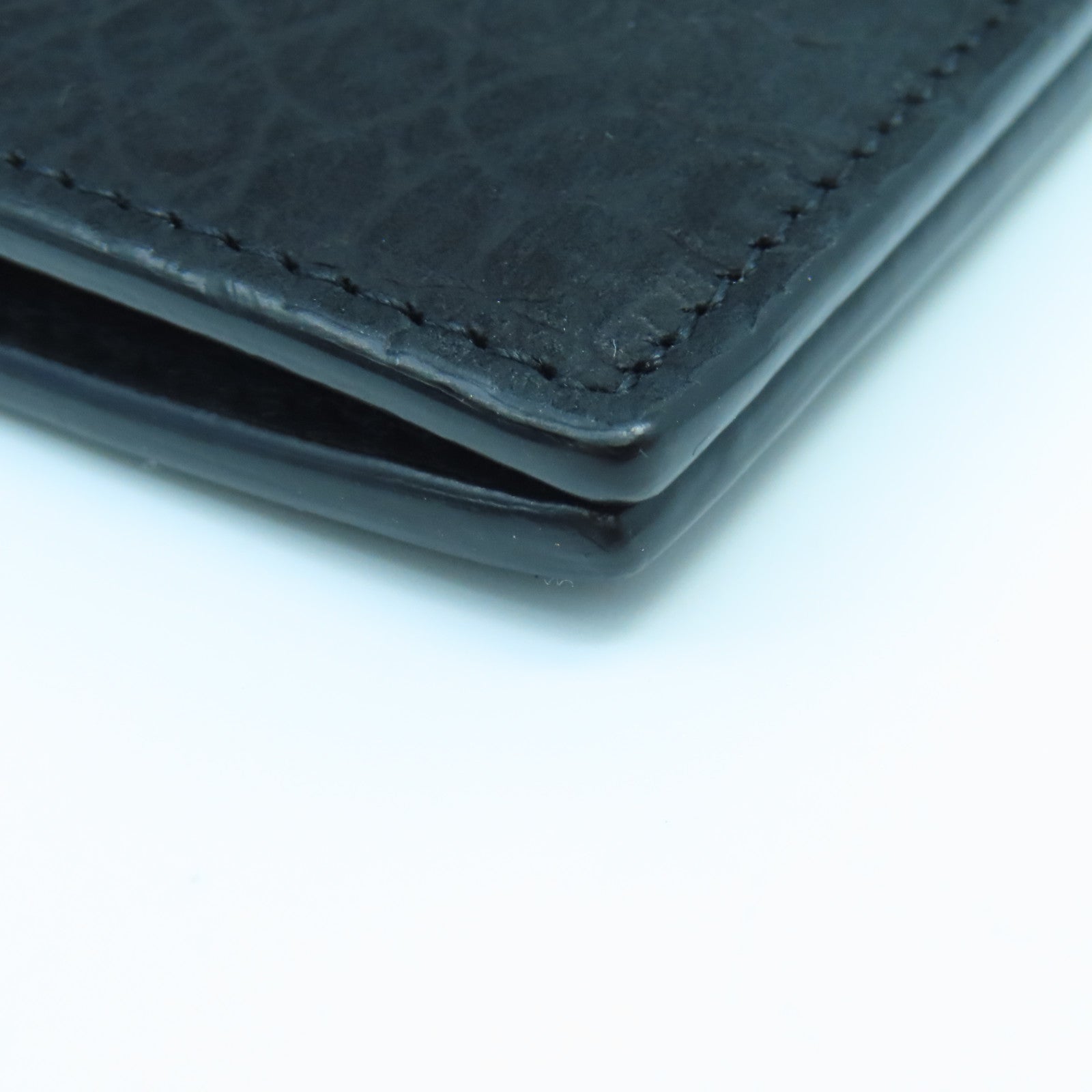 YVES SAINT LAURENT 牛皮皮革Wallet銀扣錢包黑色