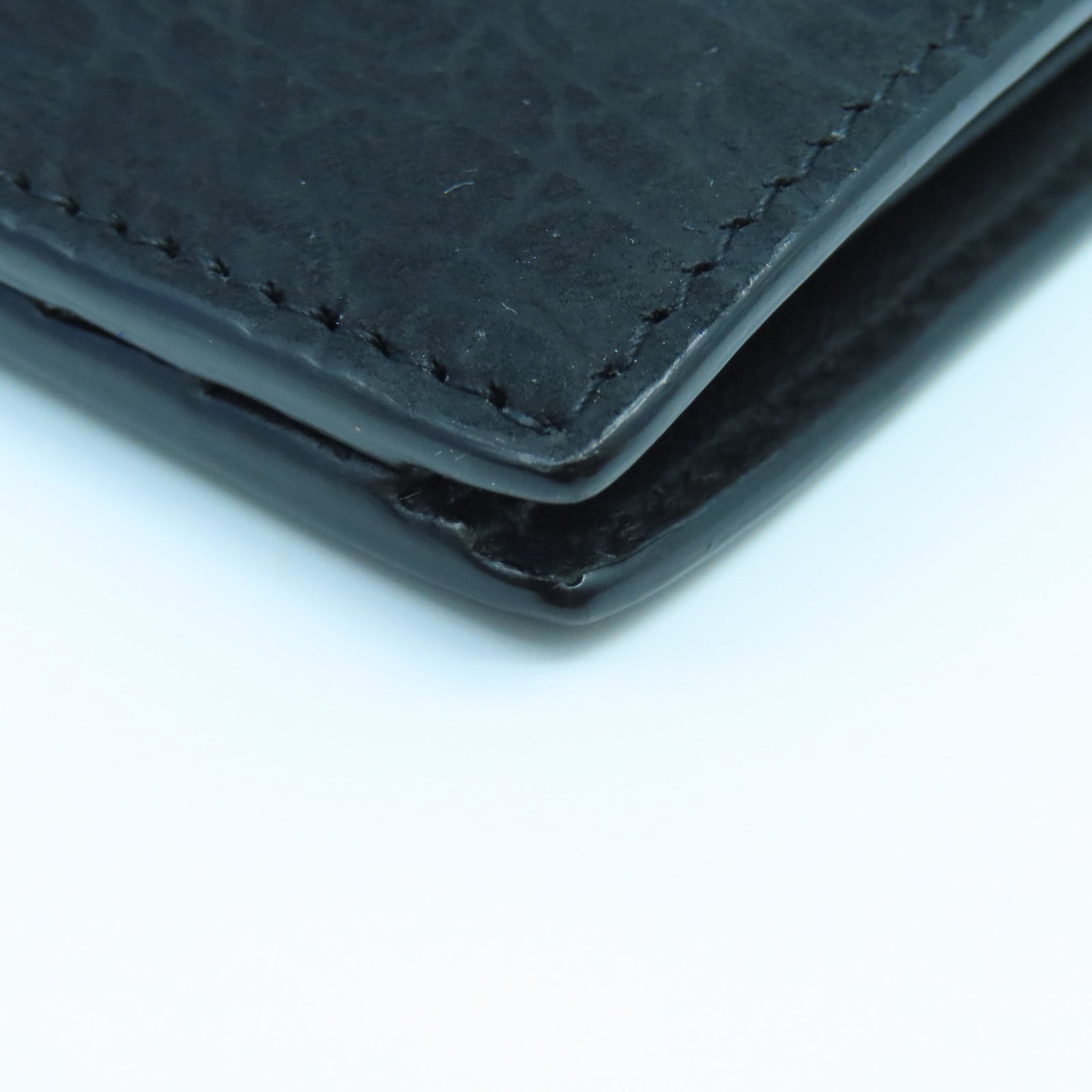 YVES SAINT LAURENT 牛皮皮革Wallet銀扣錢包黑色