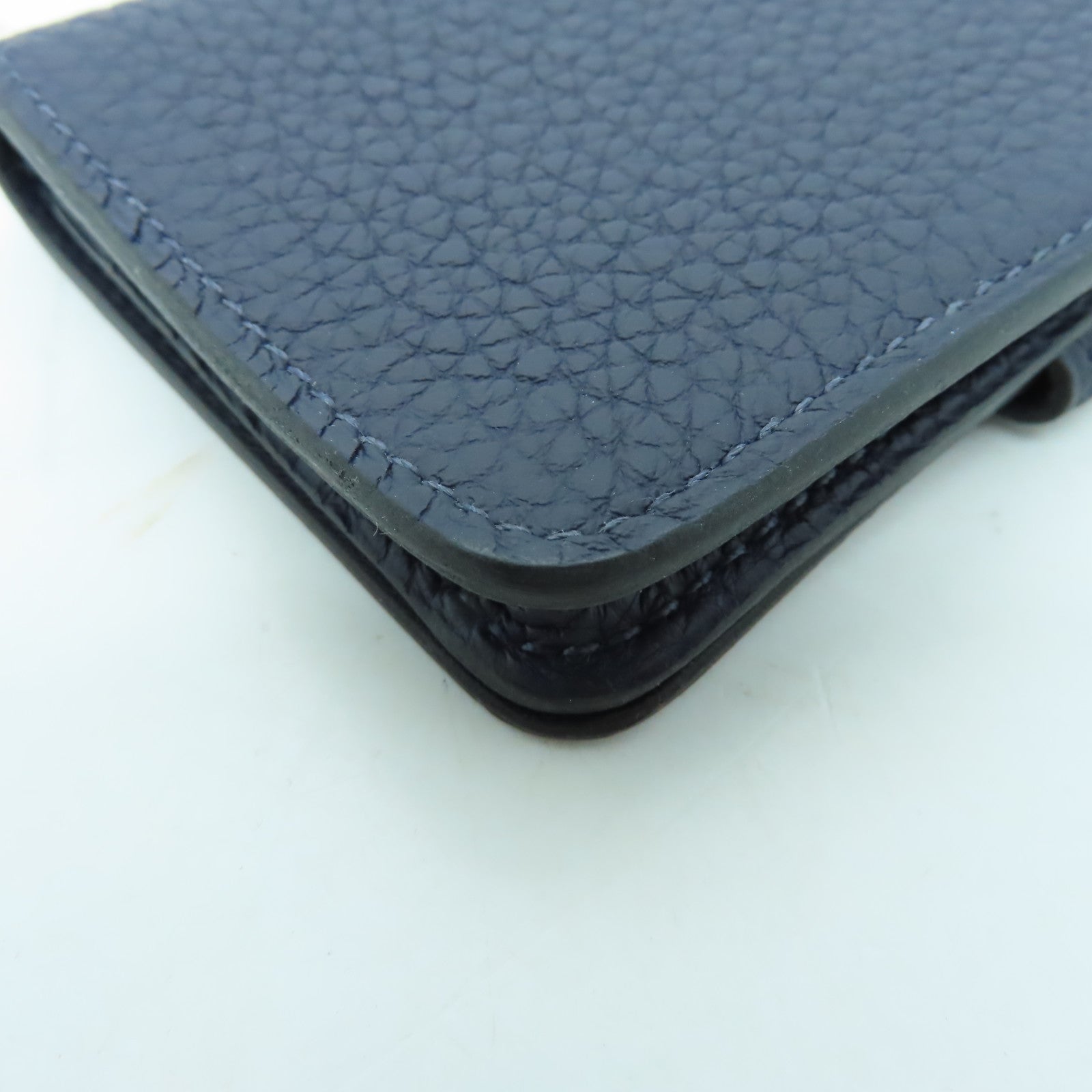 HERMES 【激減優惠】Clemence皮革Dogon Card Case銀扣卡片套