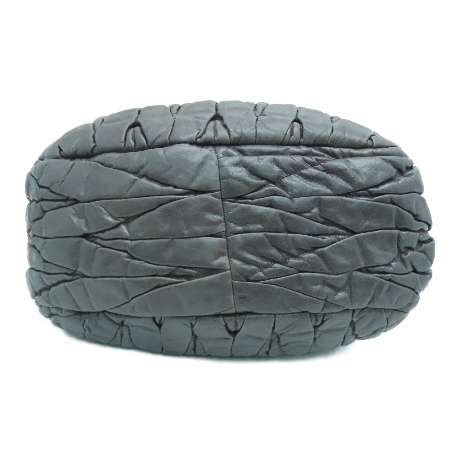 Miu Miu [Sharp Discount] Cowhide Leather 2 Way Shoulder Handle Shoulder Dual-purpose Bag Gray