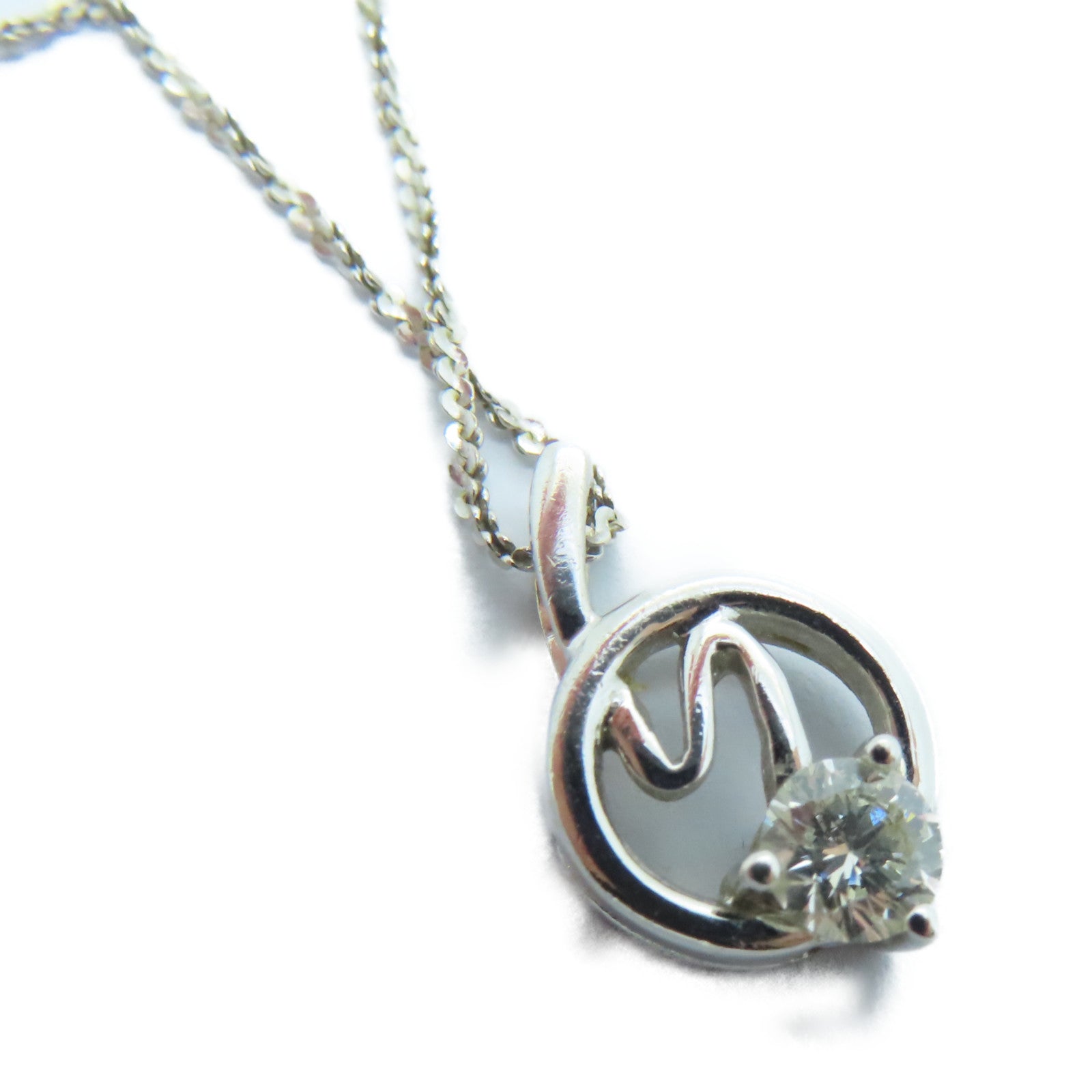 JEWELRY 【激減優惠】18K白金Diamond Necklace 0.28ct鑽石頸錬