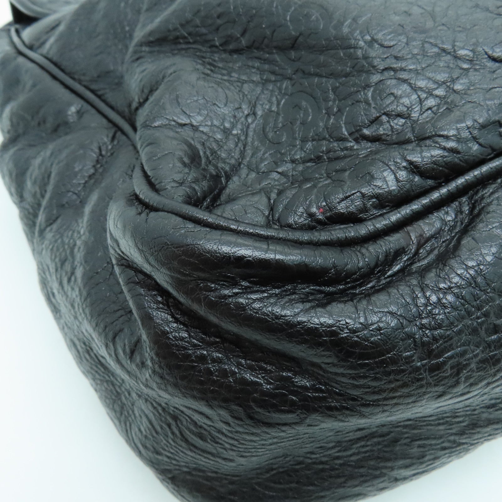 GUCCI 牛皮皮革Shoulder Bag肩背袋银扣黑色