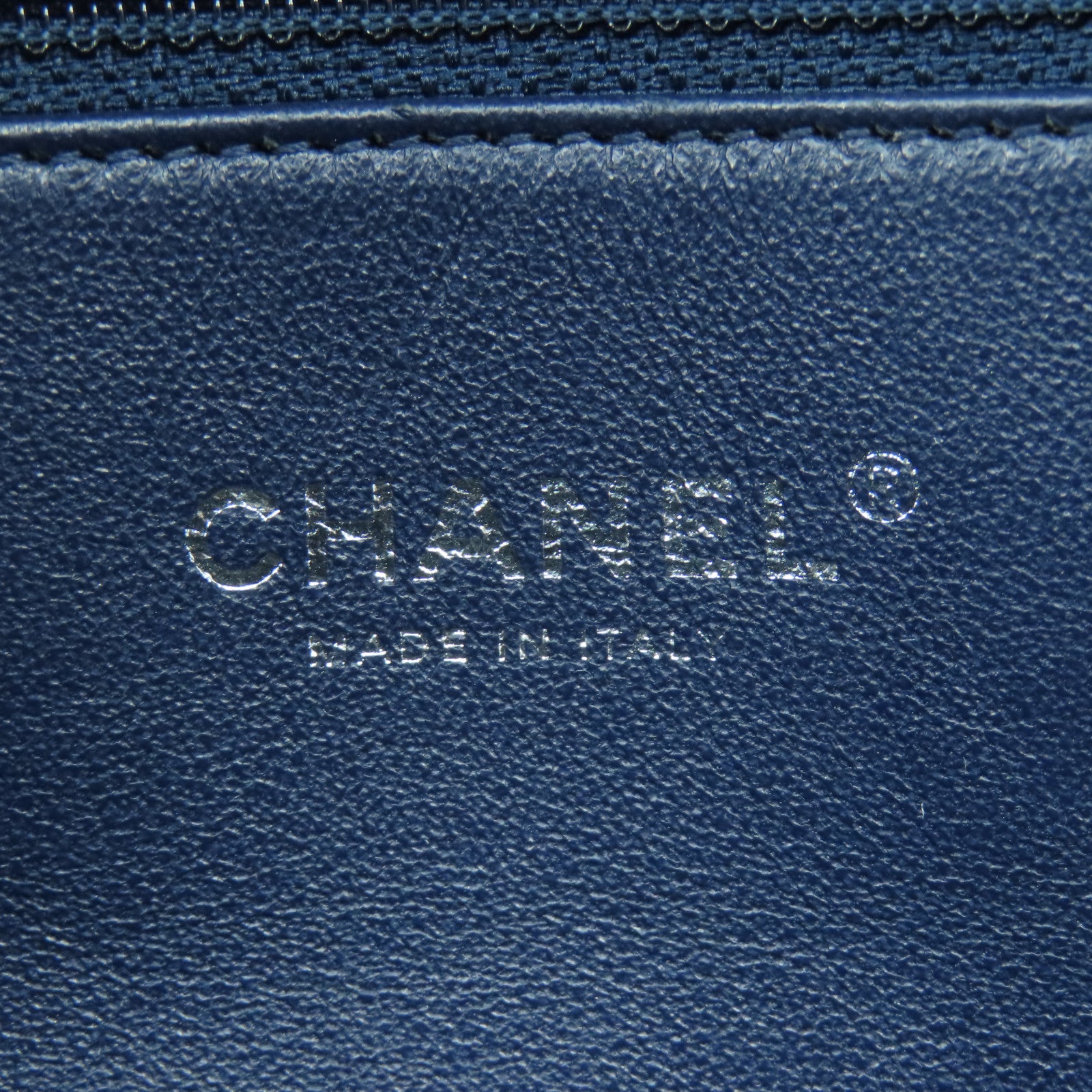 CHANEL 菱格Caviar皮革/蜥蝪皮革Top Handle 2 Way Shoulder Bag銀扣鏈帶手挽肩背兩用袋深藍色
