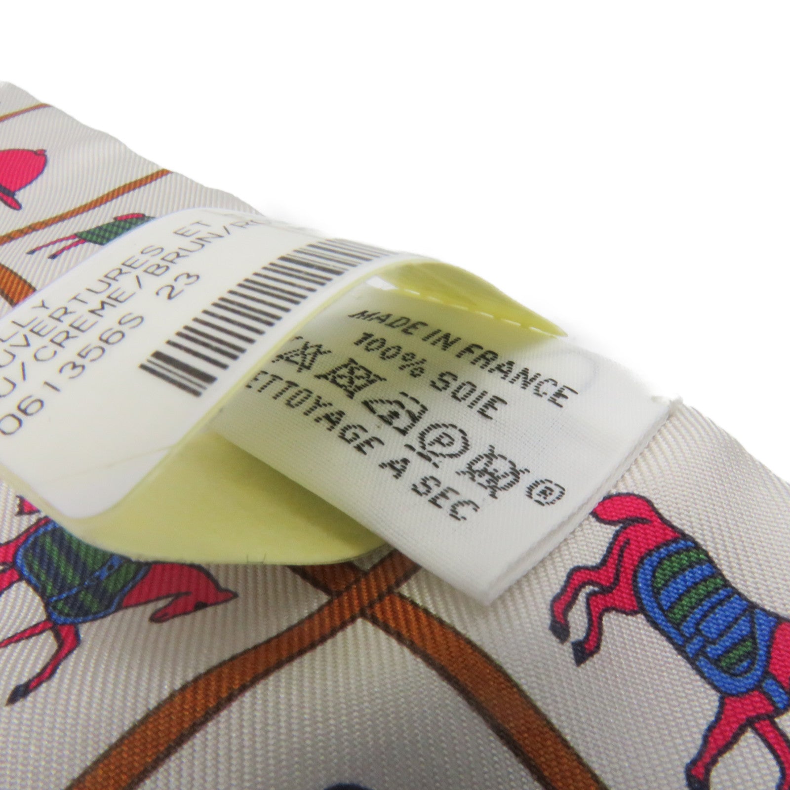 HERMES Silk Twilly Scarf Brown/White/Color