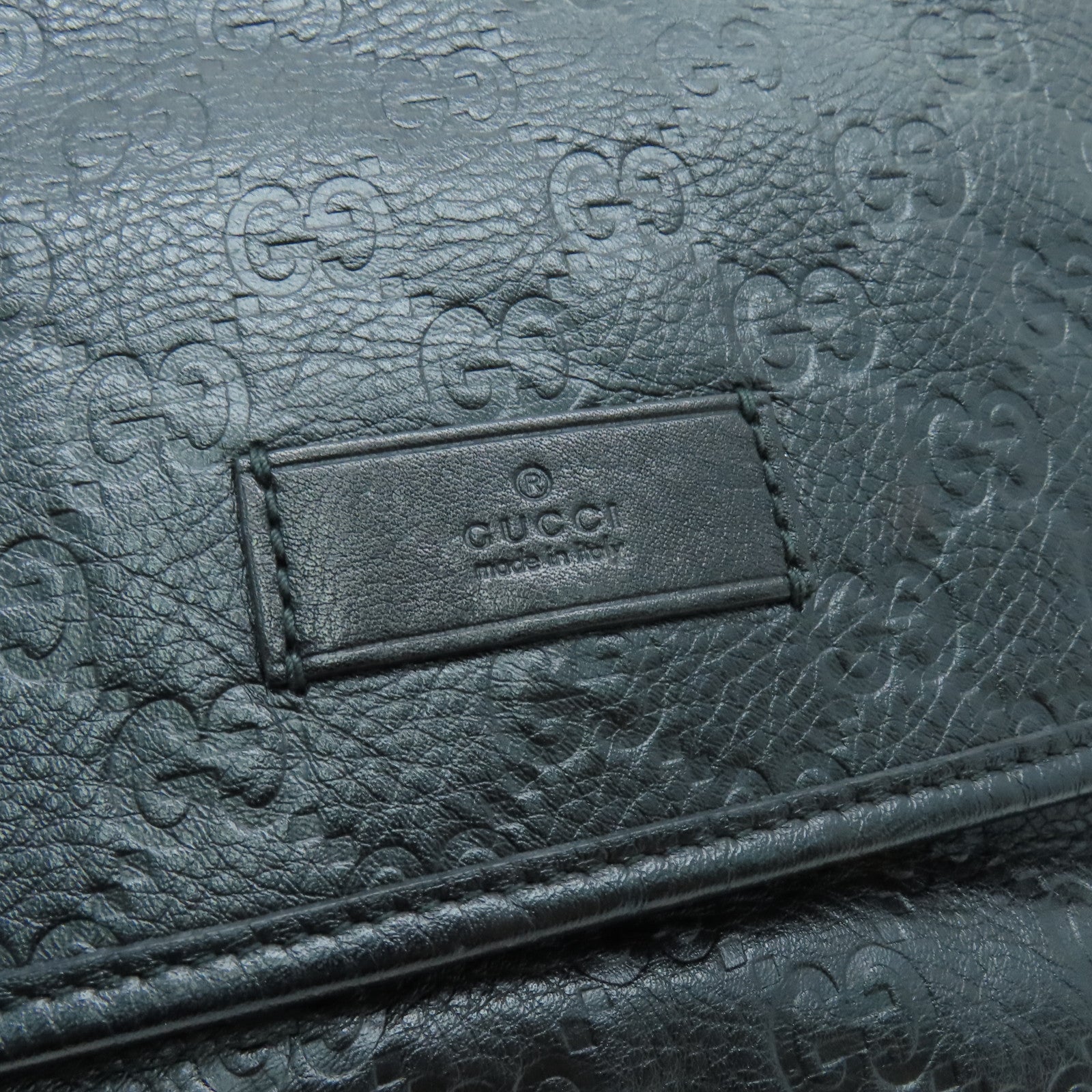 GUCCI 牛皮皮革Shoulder Bag肩背袋银扣黑色