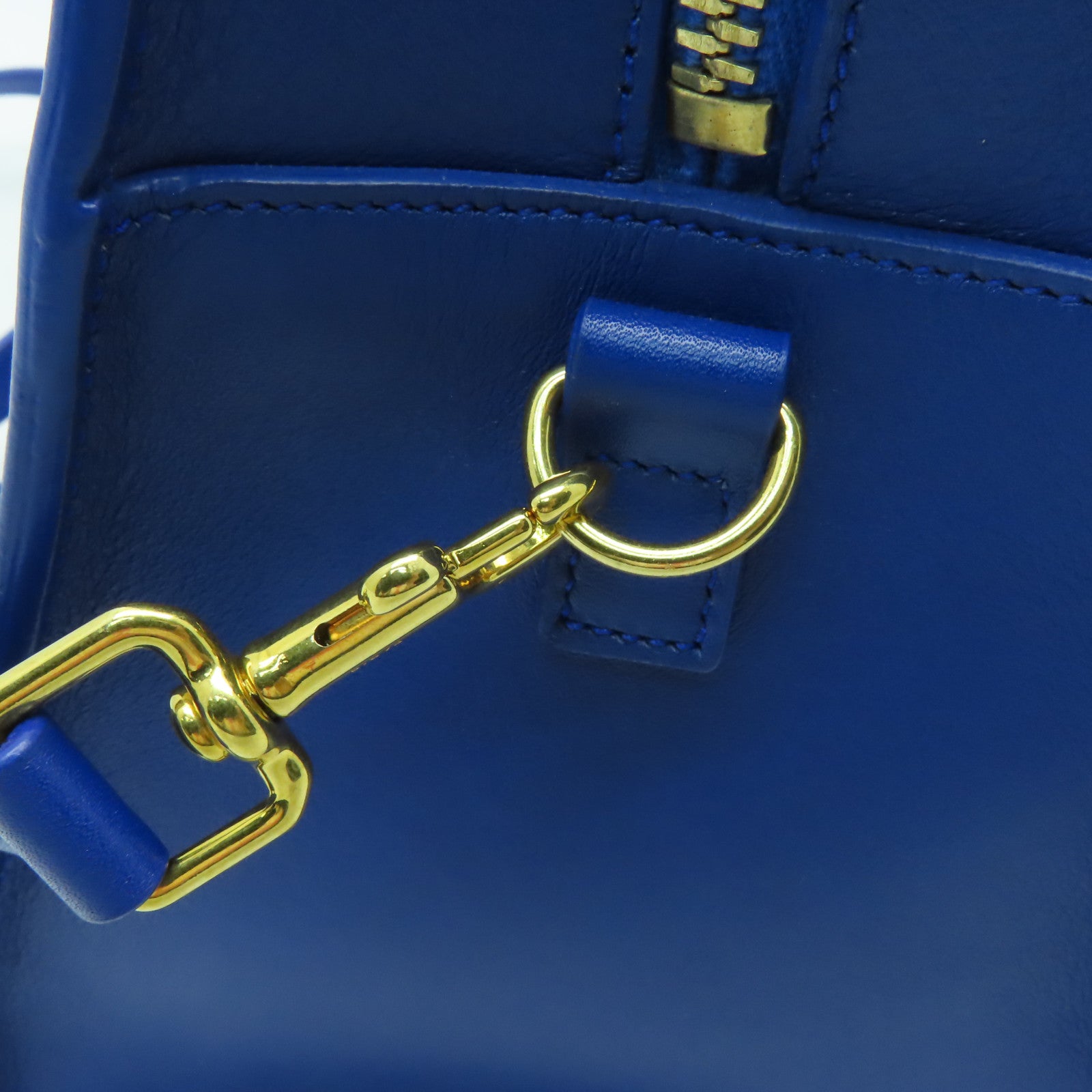SAINT LAURENT 【激減優惠】牛皮皮革2 Way Shoulder Bag金扣手挽肩背兩用袋藍色