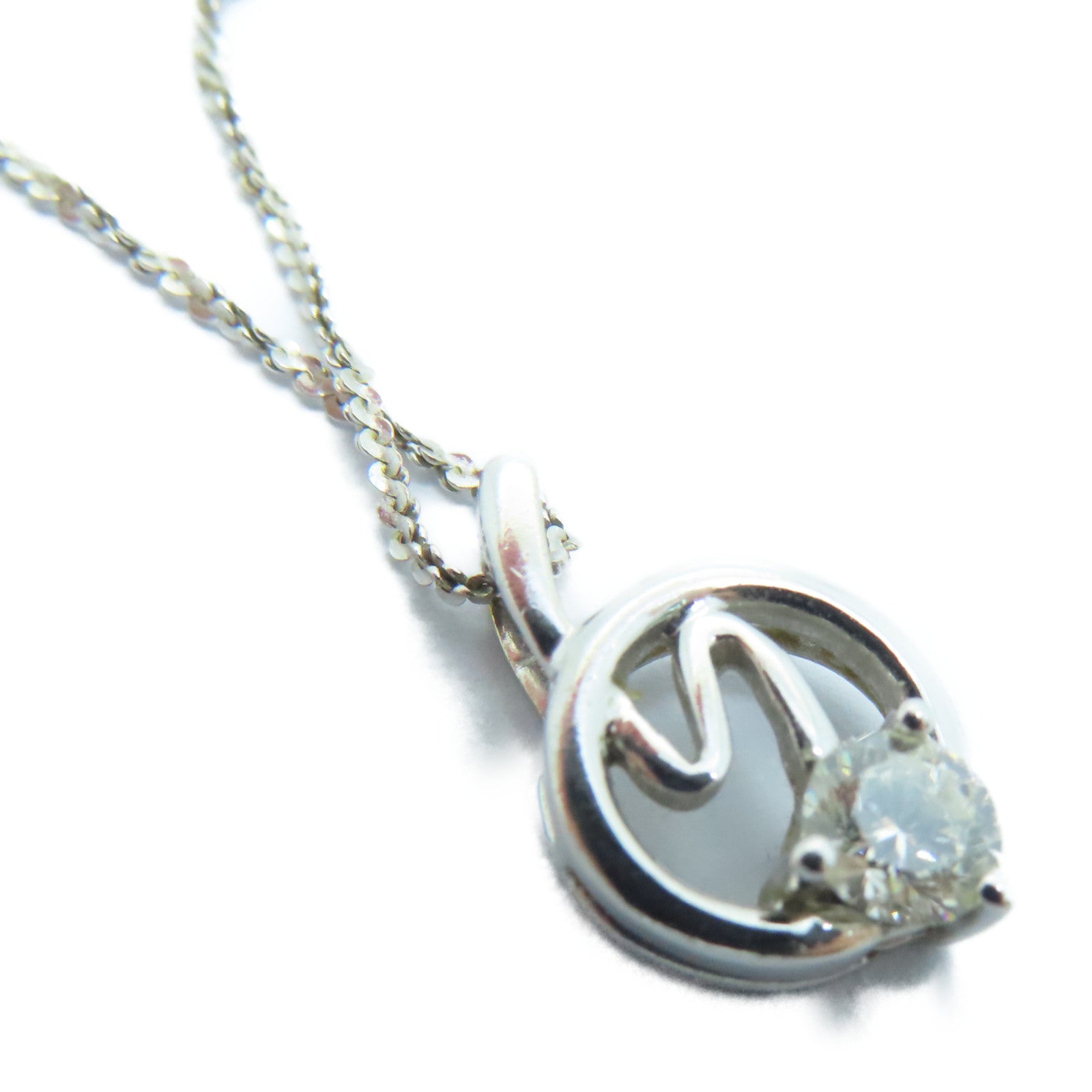 JEWELRY 【激減優惠】18K白金Diamond Necklace 0.28ct鑽石頸錬