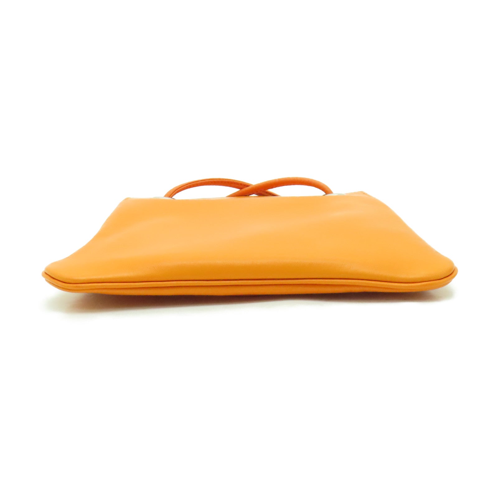 HERMES Swift皮革Aline銀扣肩背袋橘色