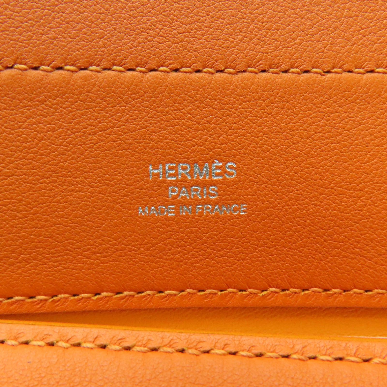 HERMES Swift皮革Aline銀扣肩背袋橘色