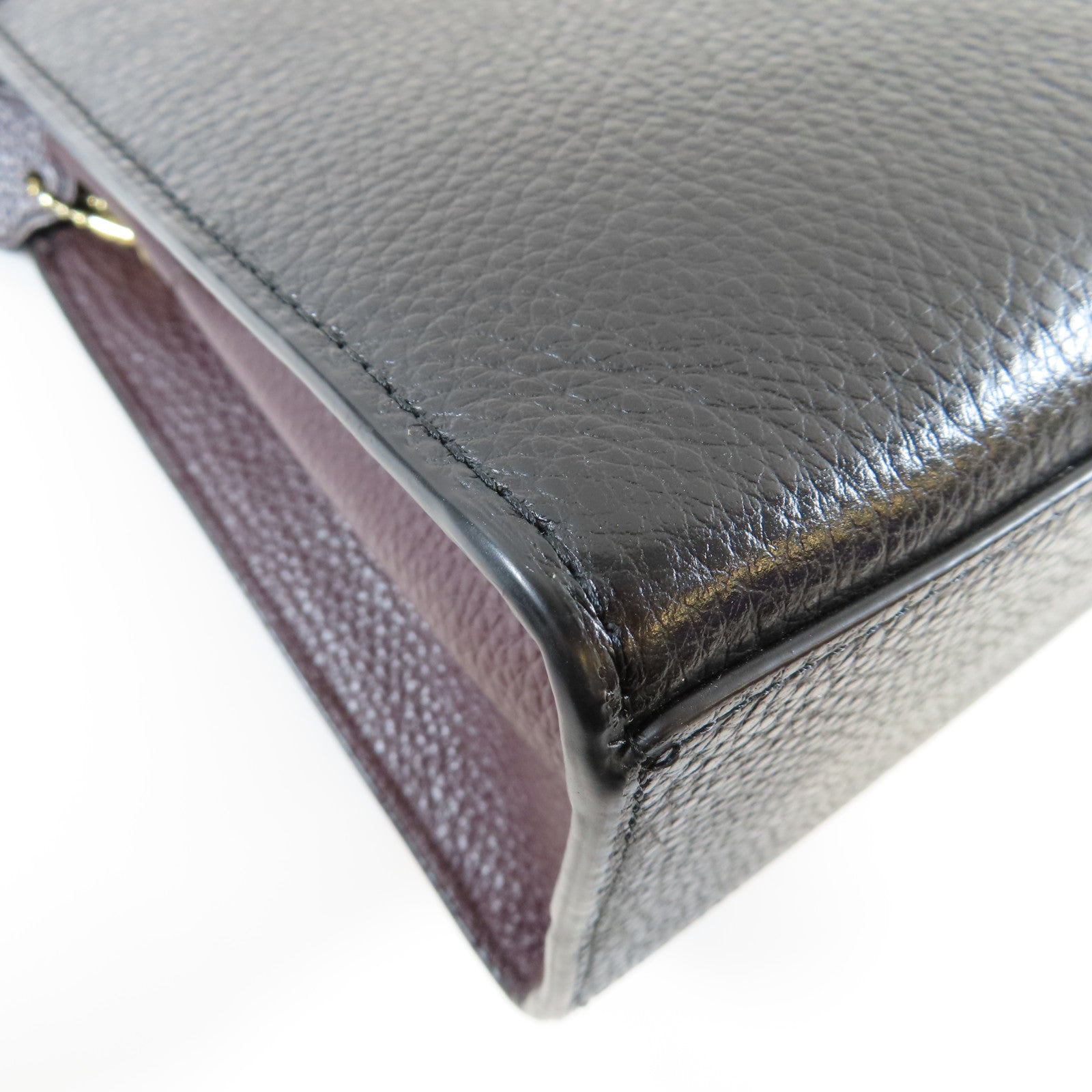 COACH 牛皮皮革Shoulder Bag金扣鏈帶肩背袋黑色