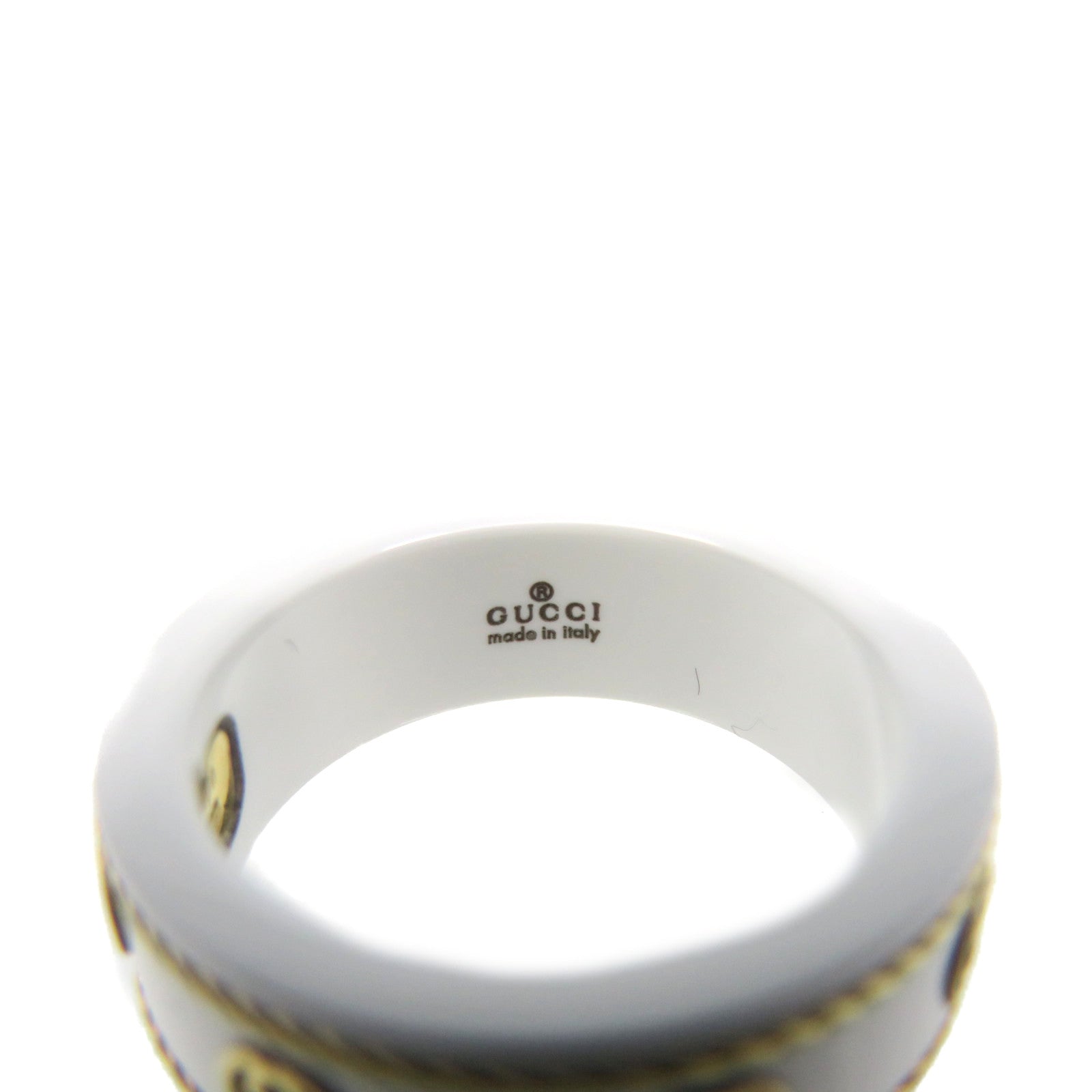GUCCI 【激減優惠】18K黃金/金屬Interlocking G Ring戒指#13