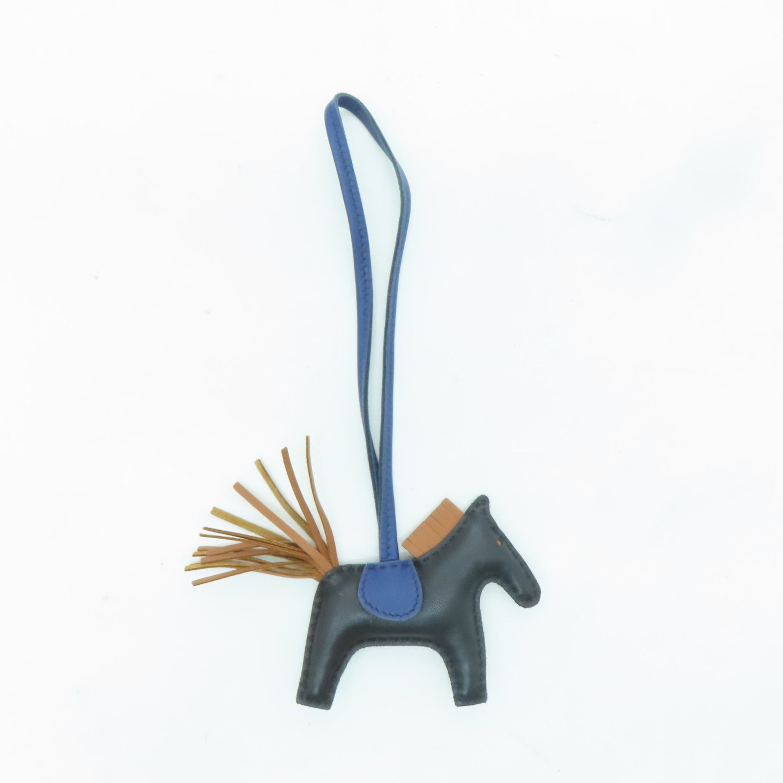 HERMES Swift皮革Rodeo PM掛飾黑色/啡色/藍色
