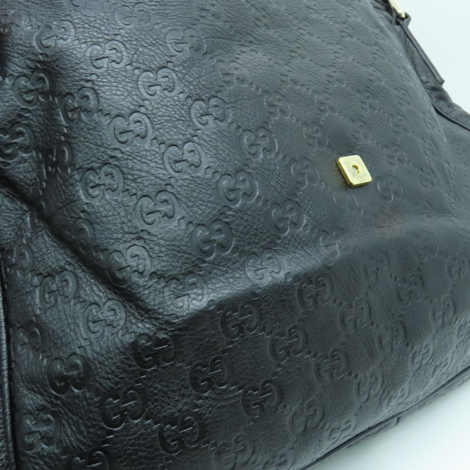 GUCCI 牛皮皮革Shoulder Bag肩背袋银扣黑色