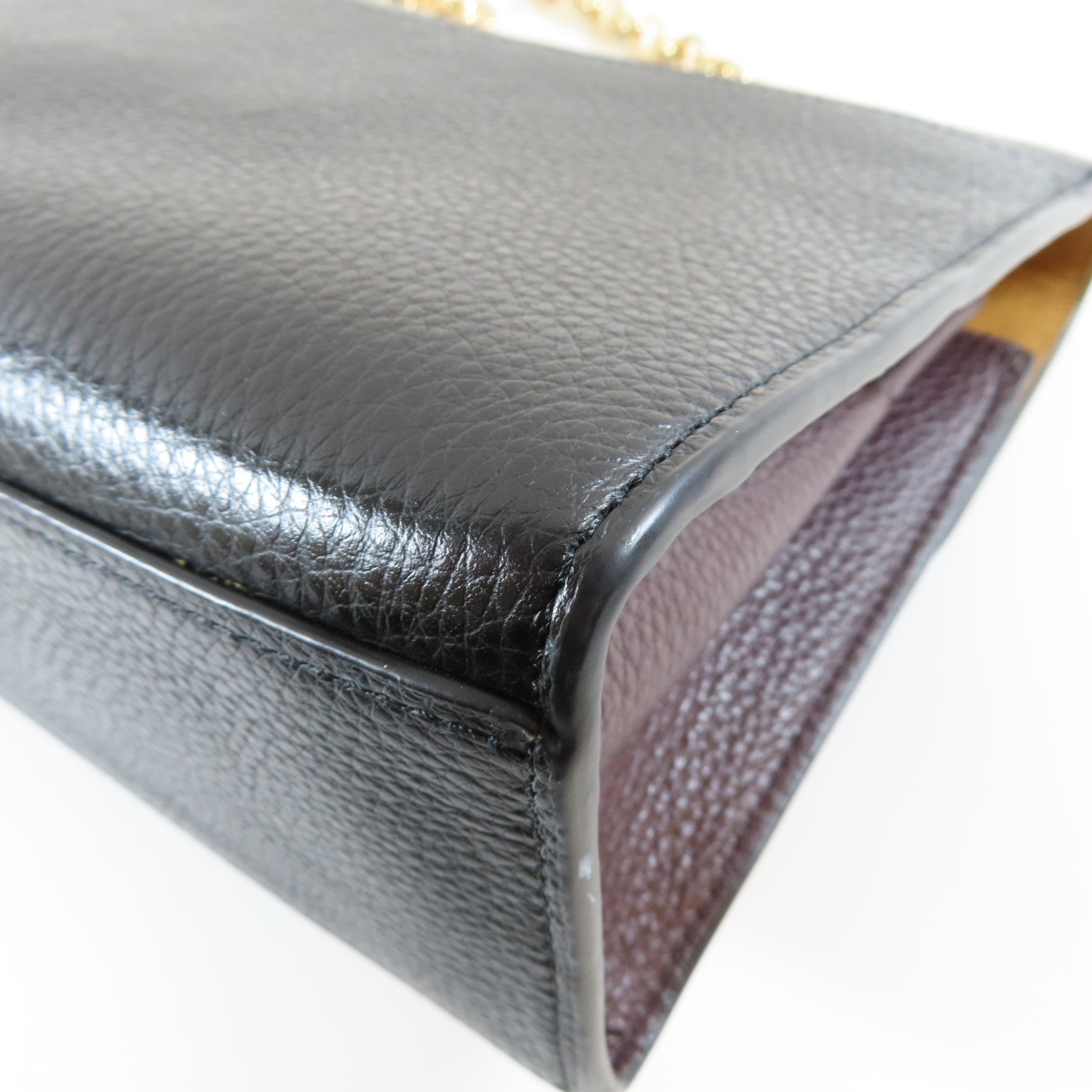 COACH 牛皮皮革Shoulder Bag金扣鏈帶肩背袋黑色